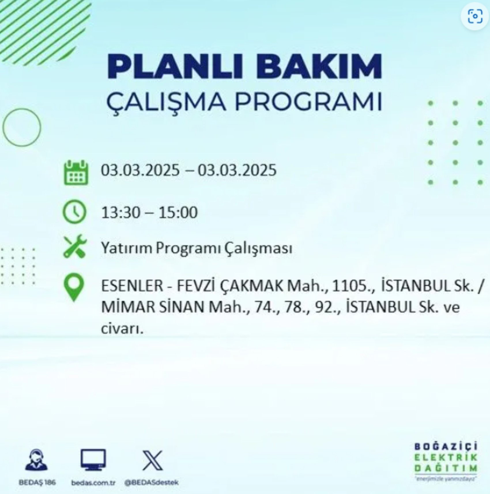 BEDAŞ açıkladı... İstanbul'da elektrik kesintisi: 3 Mart'ta hangi mahalleler etkilenecek?