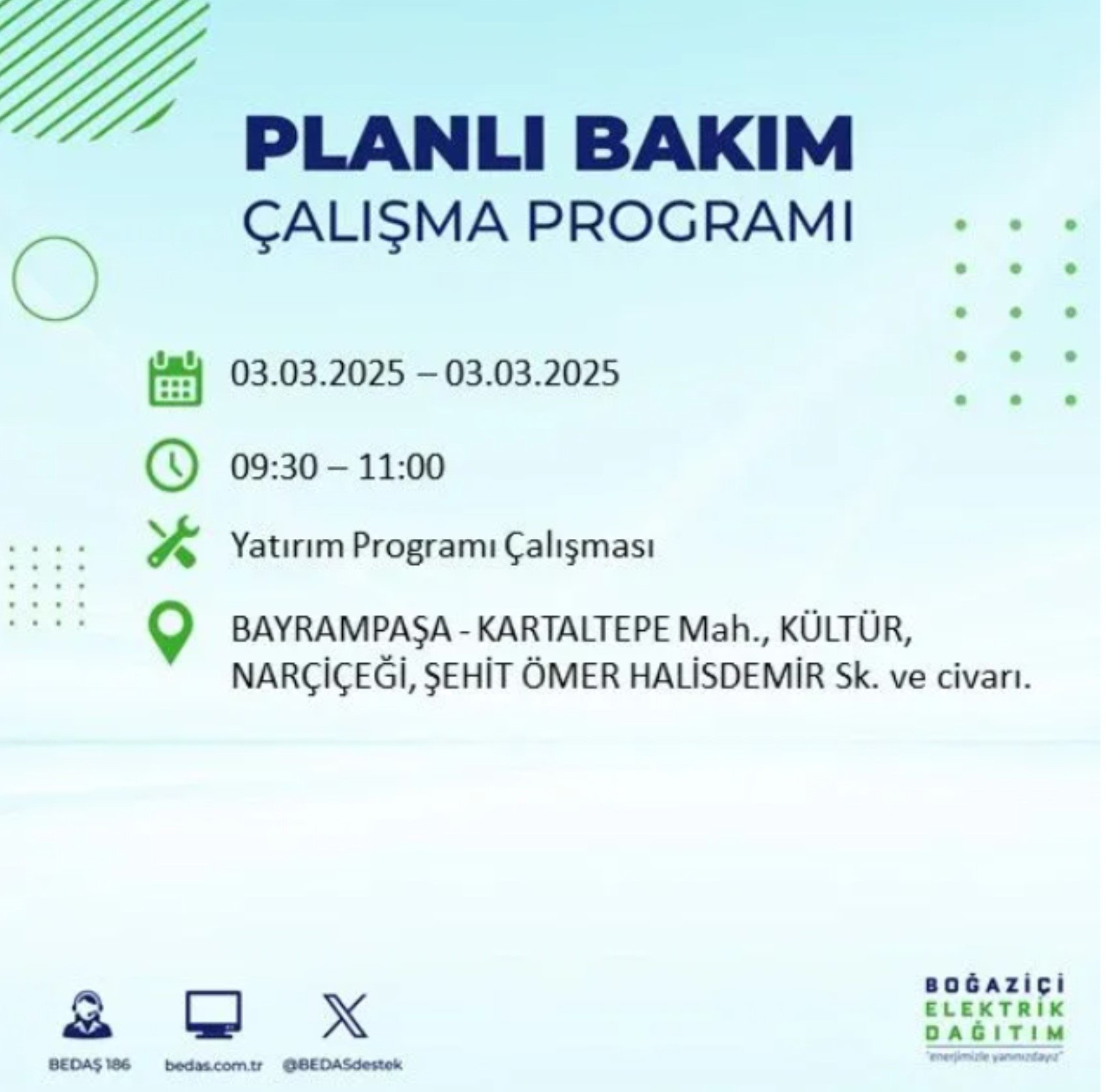 BEDAŞ açıkladı... İstanbul'da elektrik kesintisi: 3 Mart'ta hangi mahalleler etkilenecek?