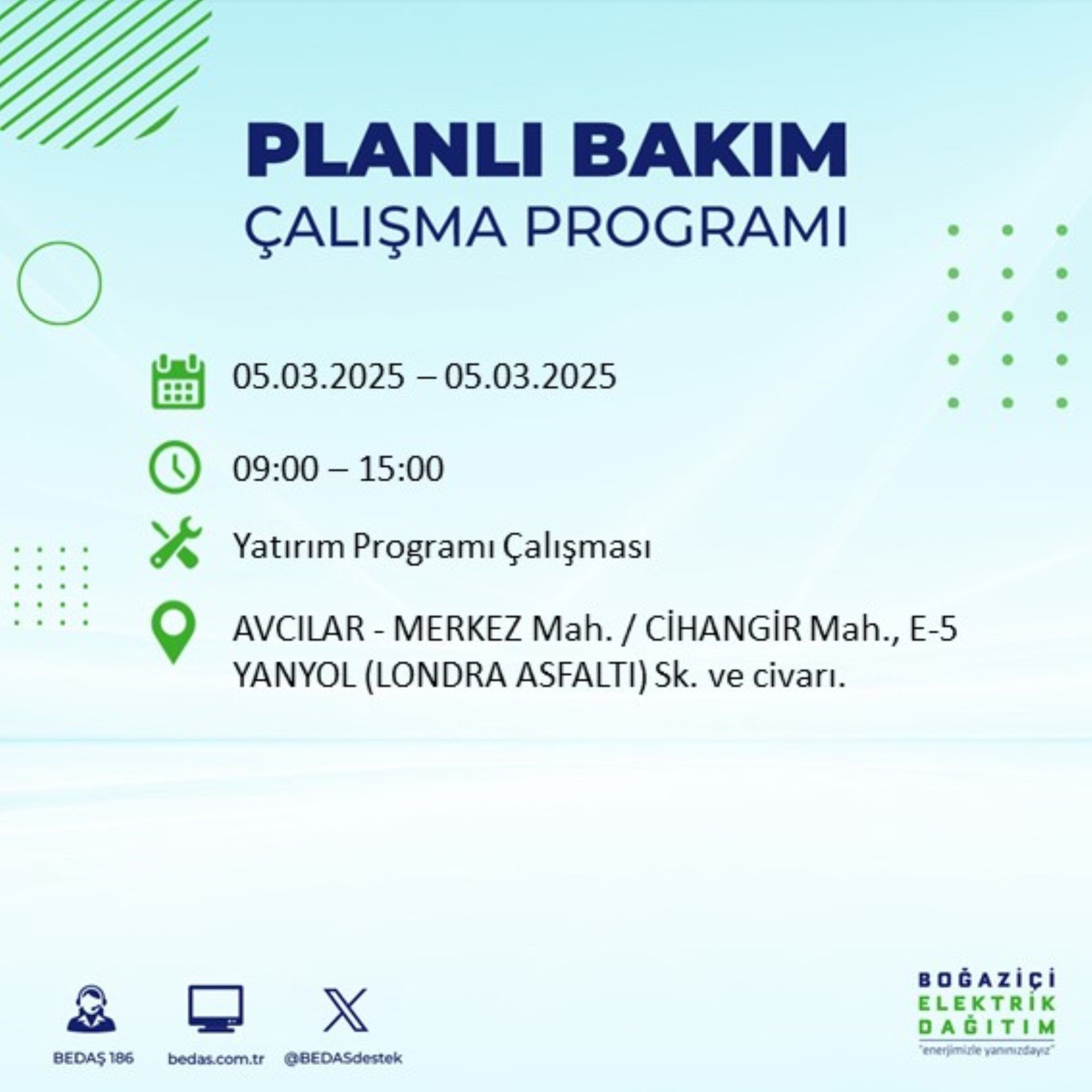 BEDAŞ açıkladı... İstanbul'da elektrik kesintisi: 5 Mart'ta hangi mahalleler etkilenecek?