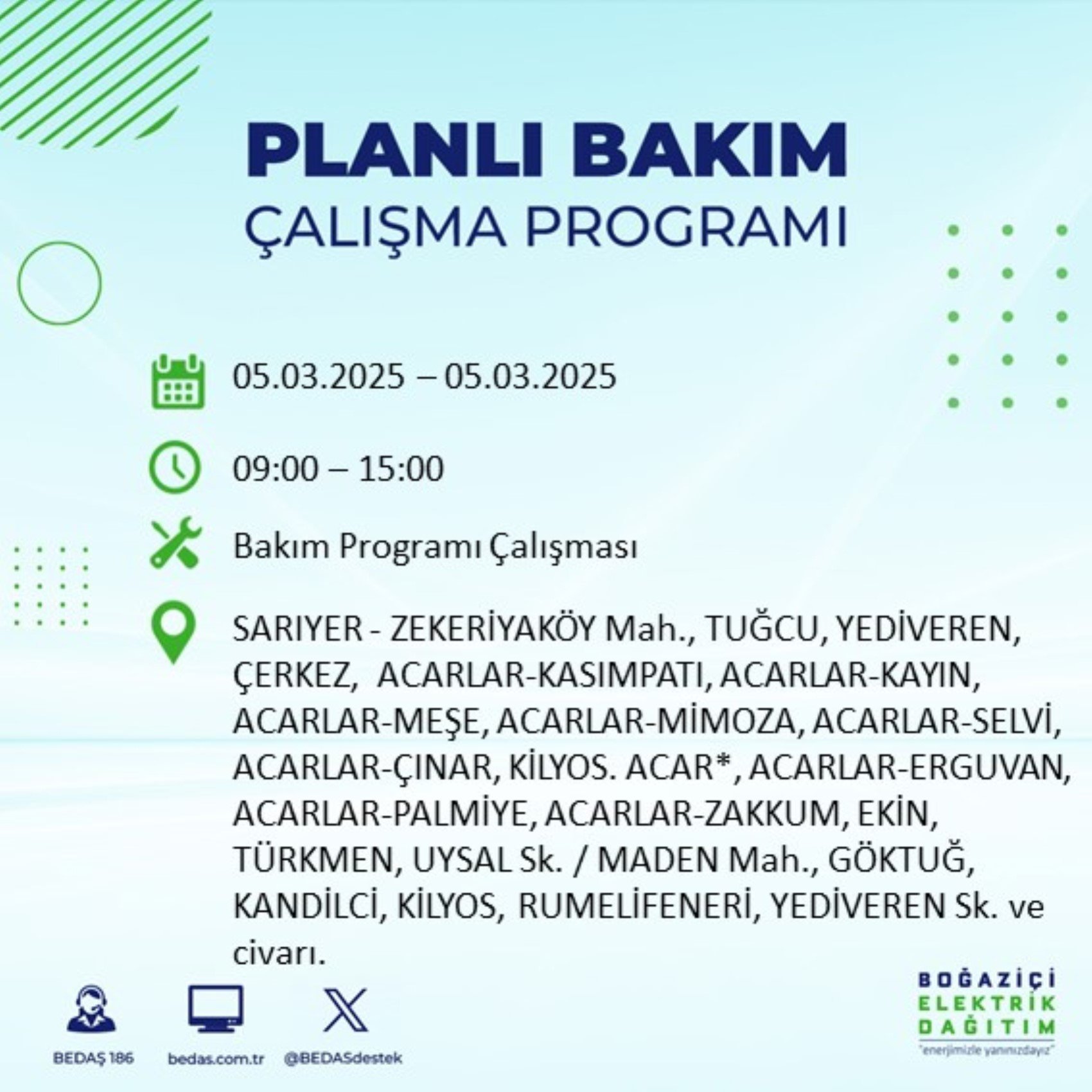 BEDAŞ açıkladı... İstanbul'da elektrik kesintisi: 5 Mart'ta hangi mahalleler etkilenecek?