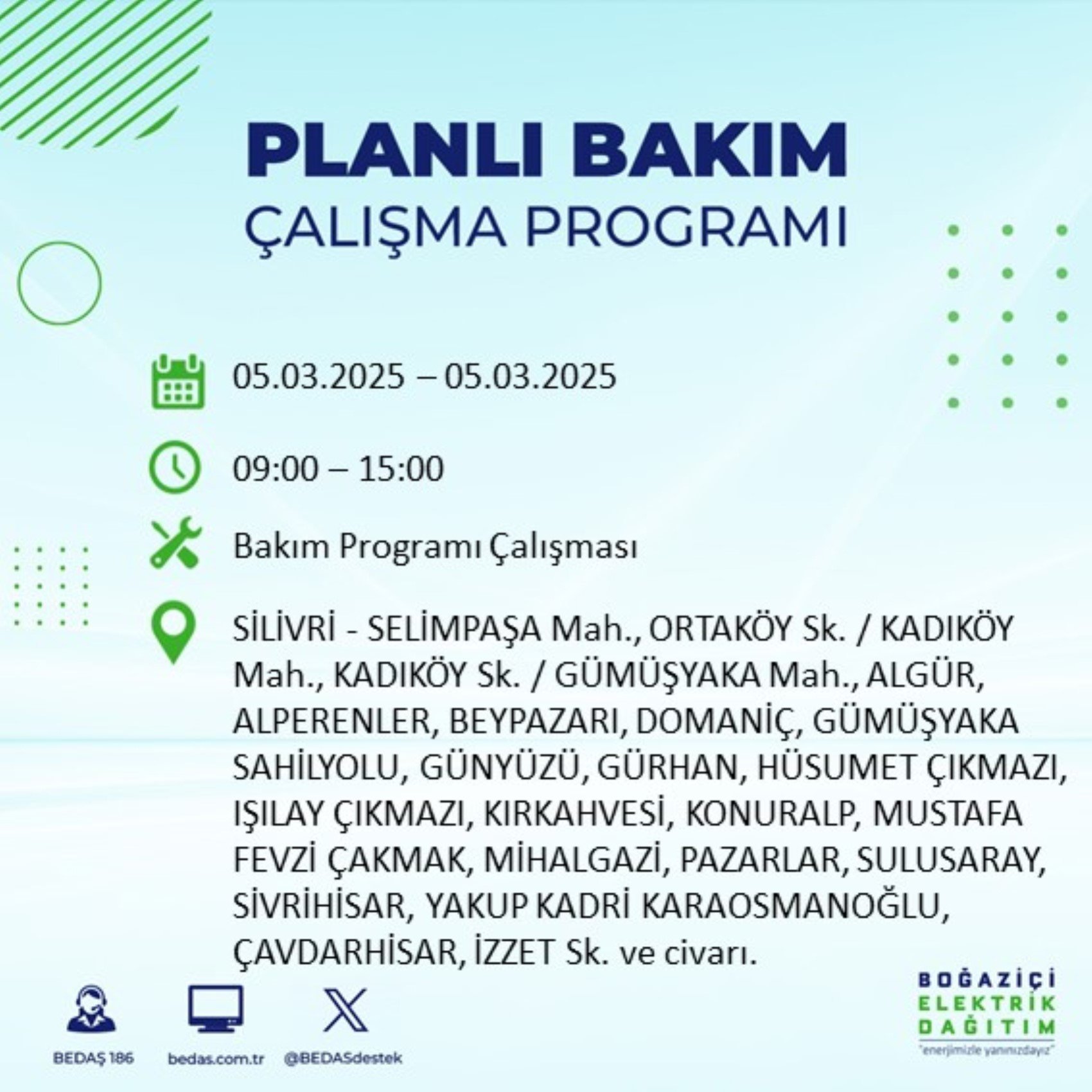 BEDAŞ açıkladı... İstanbul'da elektrik kesintisi: 5 Mart'ta hangi mahalleler etkilenecek?