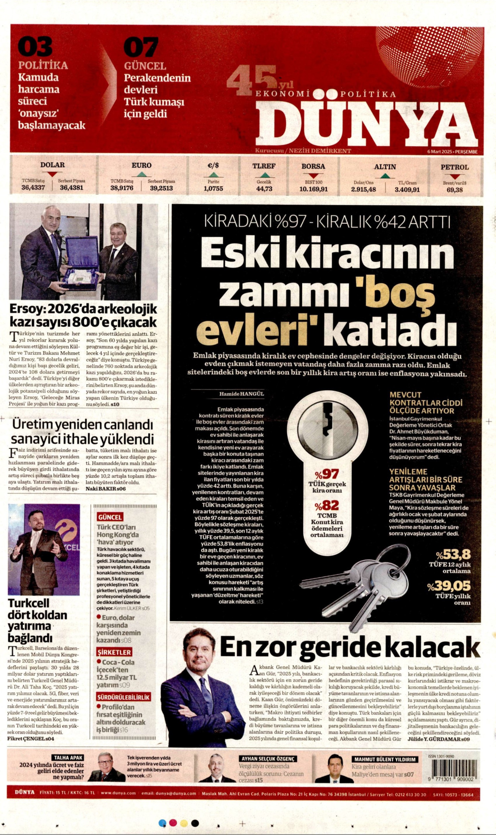 6 Mart 2025 gazete manşetleri: 'Bayram ikramiyesine 500 TL zam yapılacak'