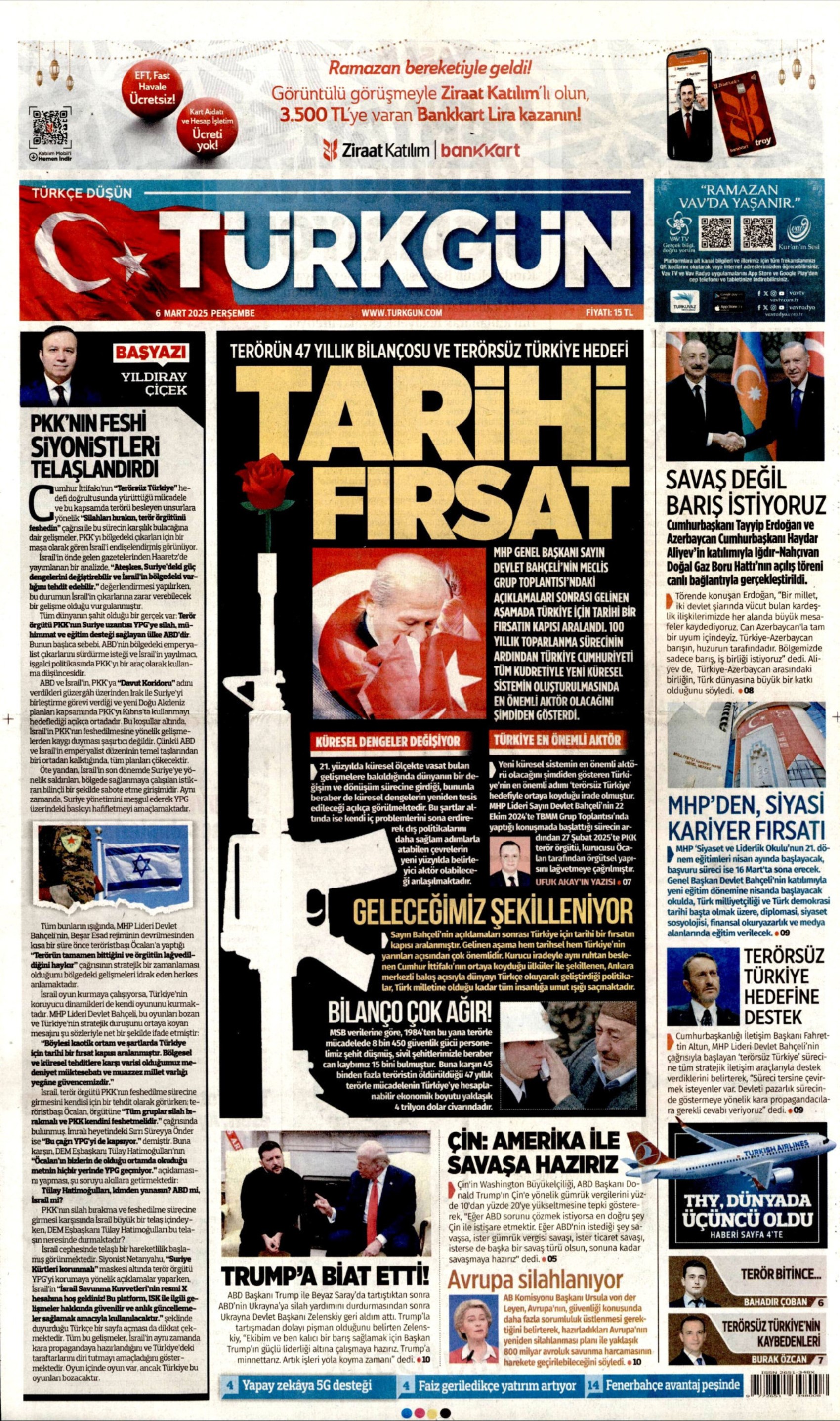 6 Mart 2025 gazete manşetleri: 'Bayram ikramiyesine 500 TL zam yapılacak'