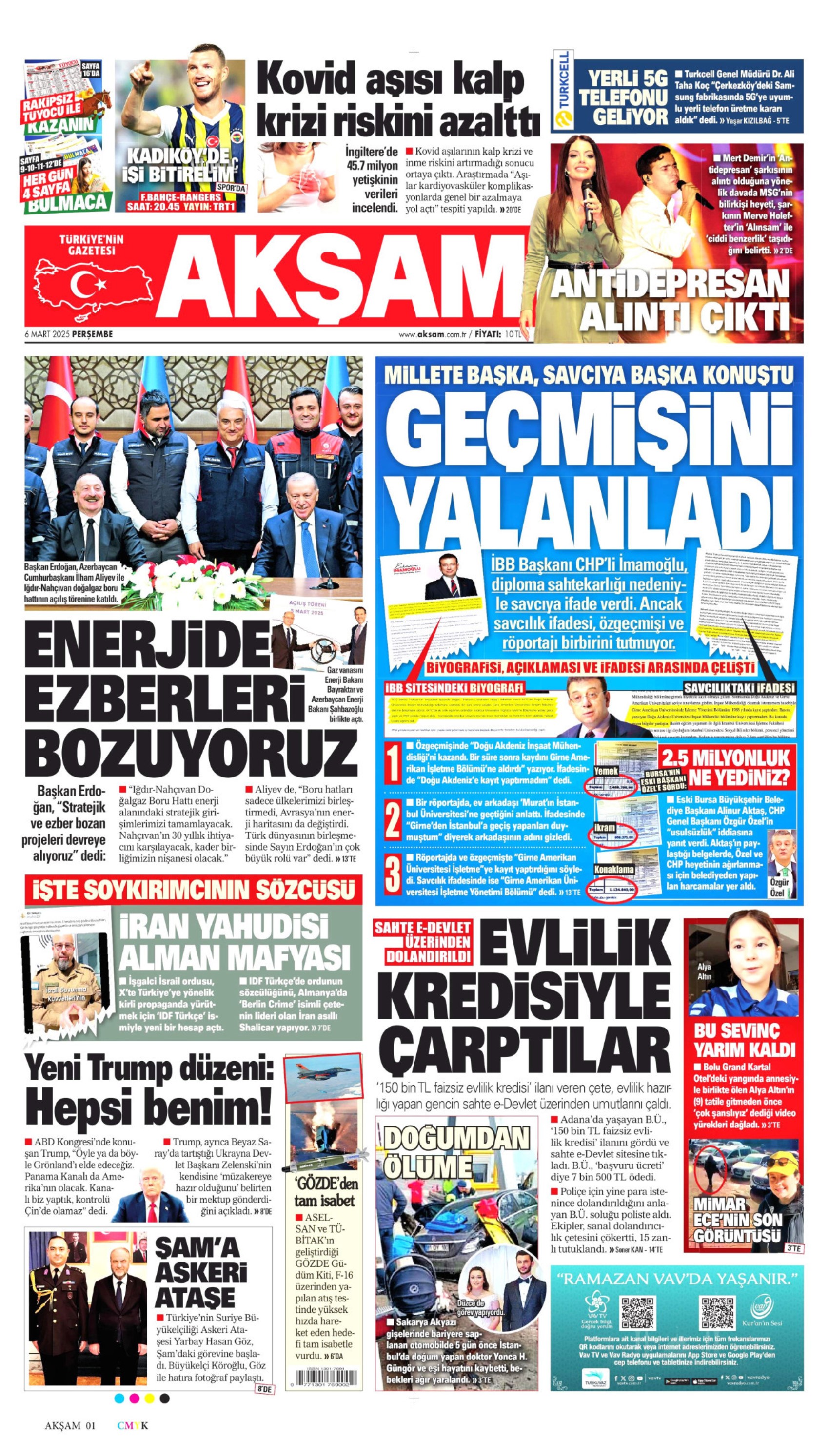 6 Mart 2025 gazete manşetleri: 'Bayram ikramiyesine 500 TL zam yapılacak'
