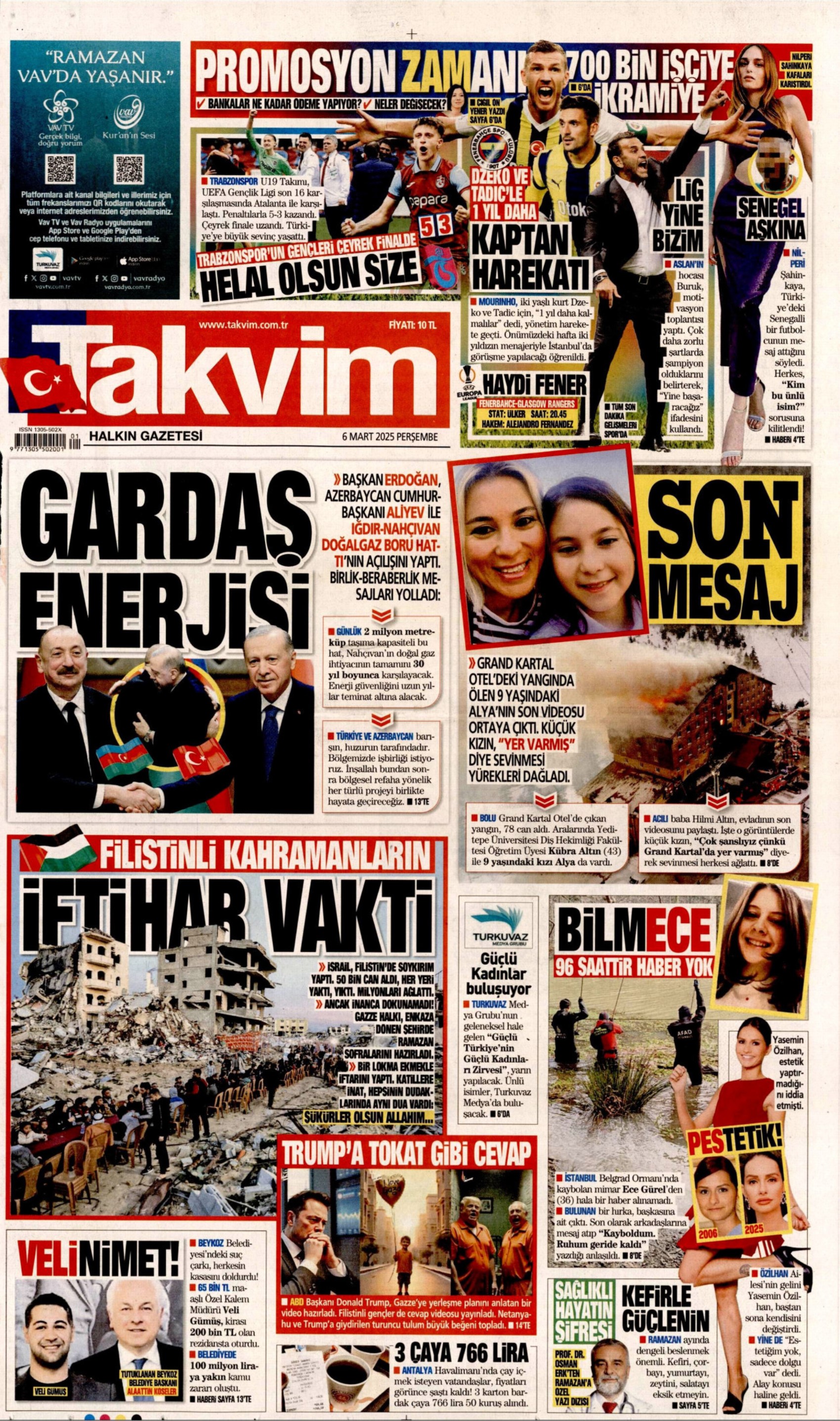 6 Mart 2025 gazete manşetleri: 'Bayram ikramiyesine 500 TL zam yapılacak'