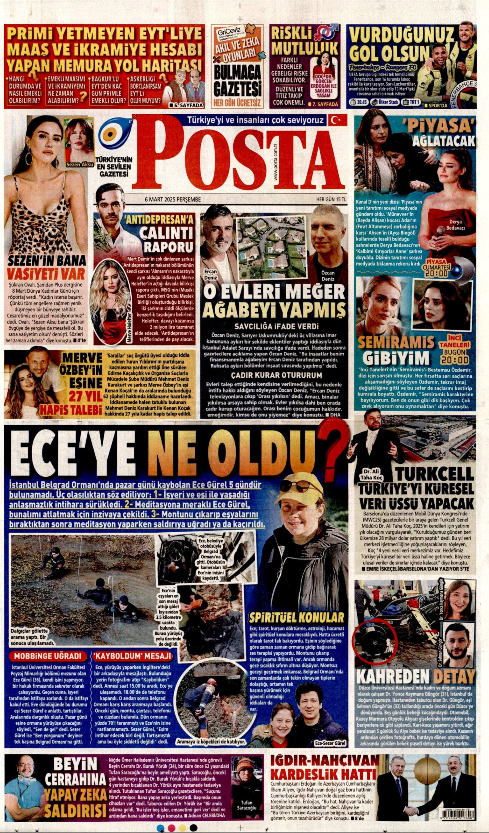 6 Mart 2025 gazete manşetleri: 'Bayram ikramiyesine 500 TL zam yapılacak'