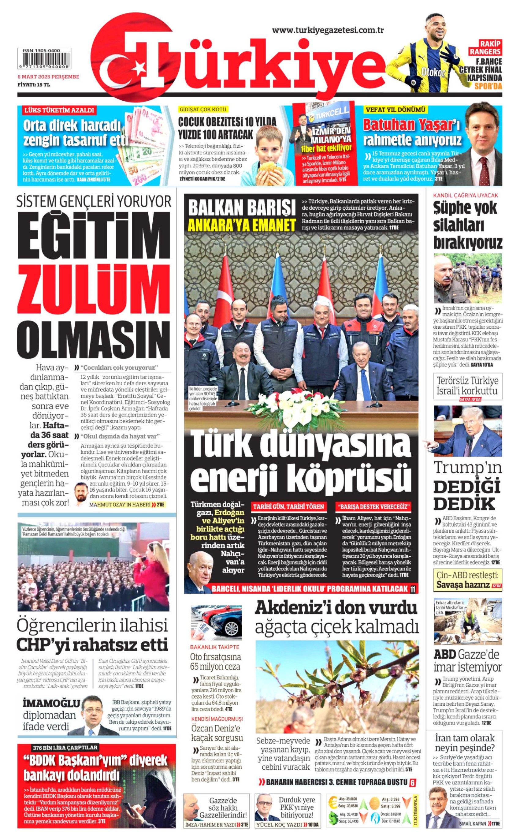 6 Mart 2025 gazete manşetleri: 'Bayram ikramiyesine 500 TL zam yapılacak'