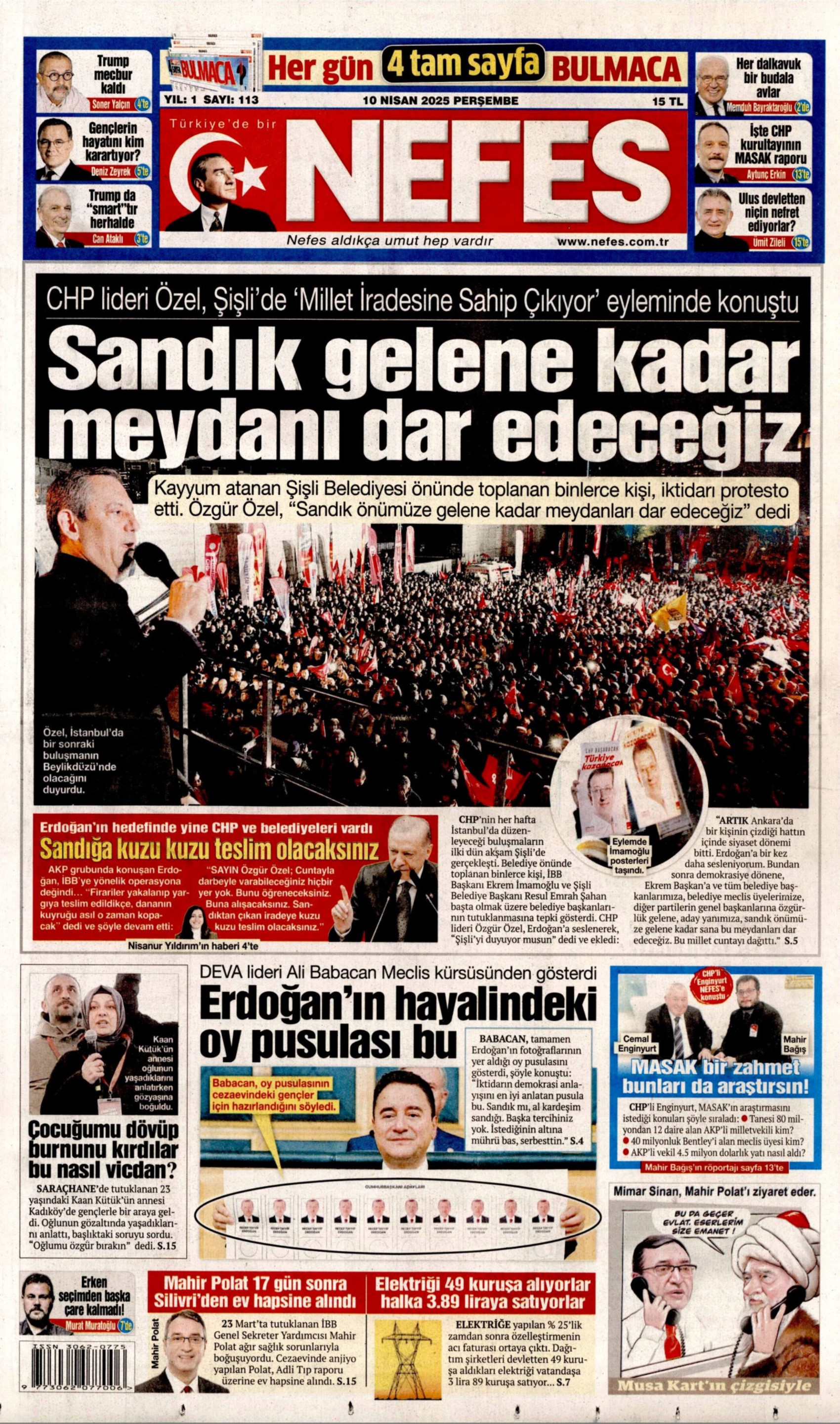 10 Nisan 2025 gazete manşetleri: Gazeteler, Erdoğan'ın CHP'yi hedef alan açıklamalarını nasıl gördü?