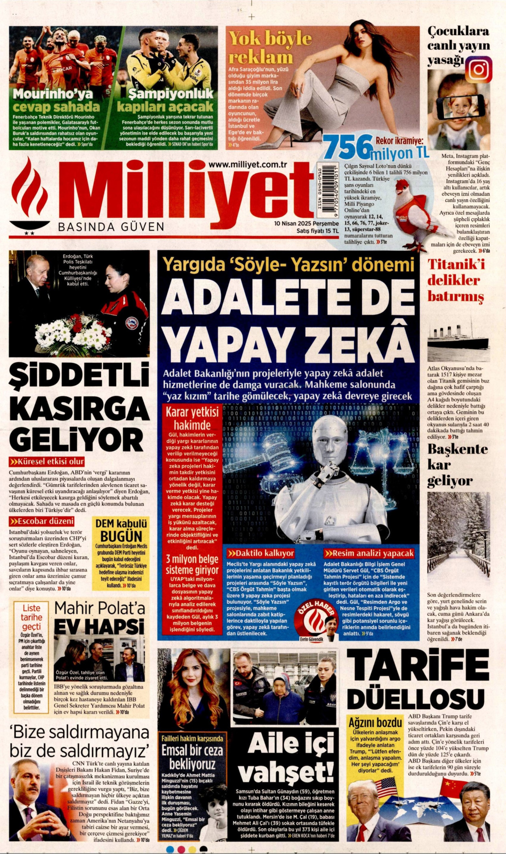 10 Nisan 2025 gazete manşetleri: Gazeteler, Erdoğan'ın CHP'yi hedef alan açıklamalarını nasıl gördü?