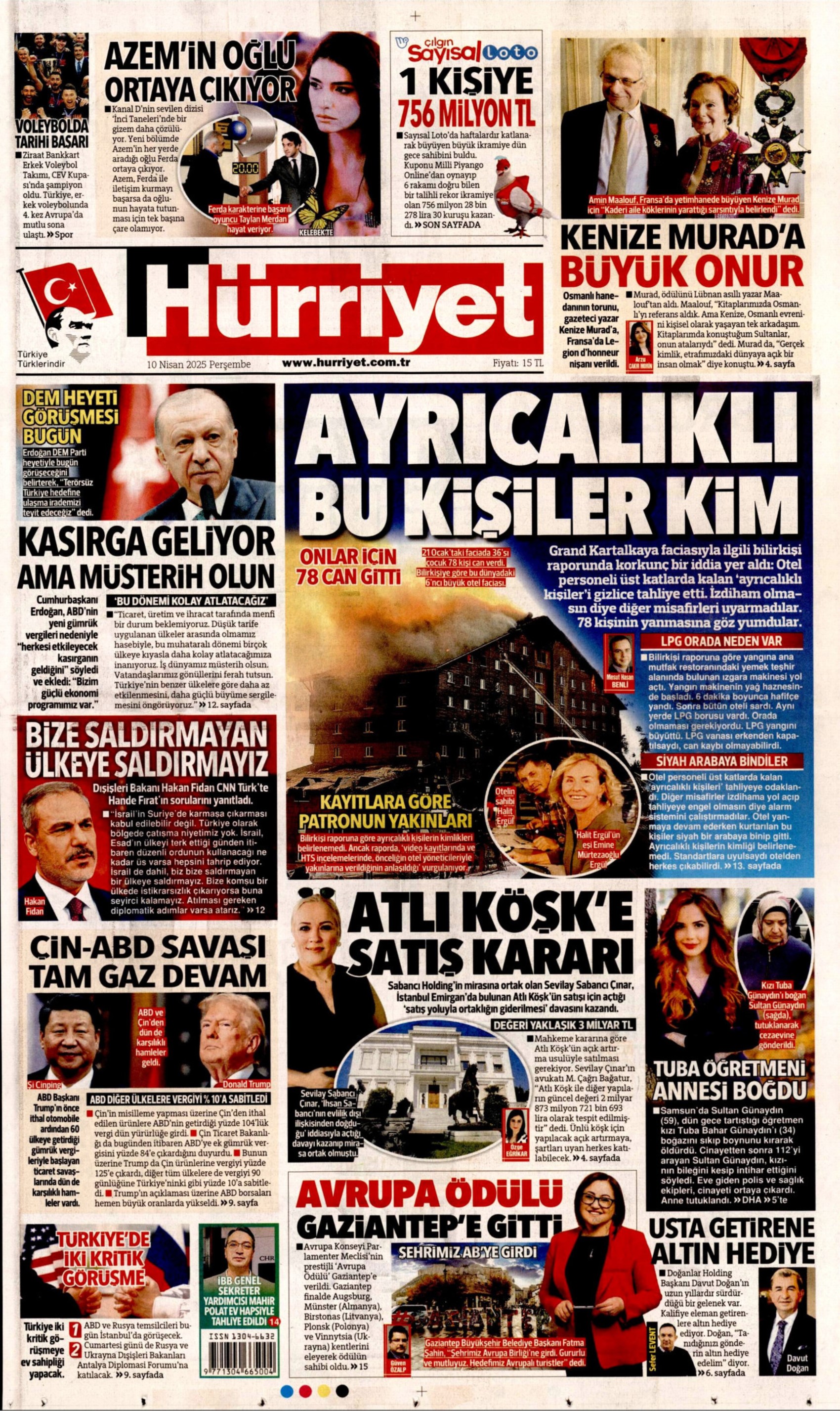 10 Nisan 2025 gazete manşetleri: Gazeteler, Erdoğan'ın CHP'yi hedef alan açıklamalarını nasıl gördü?
