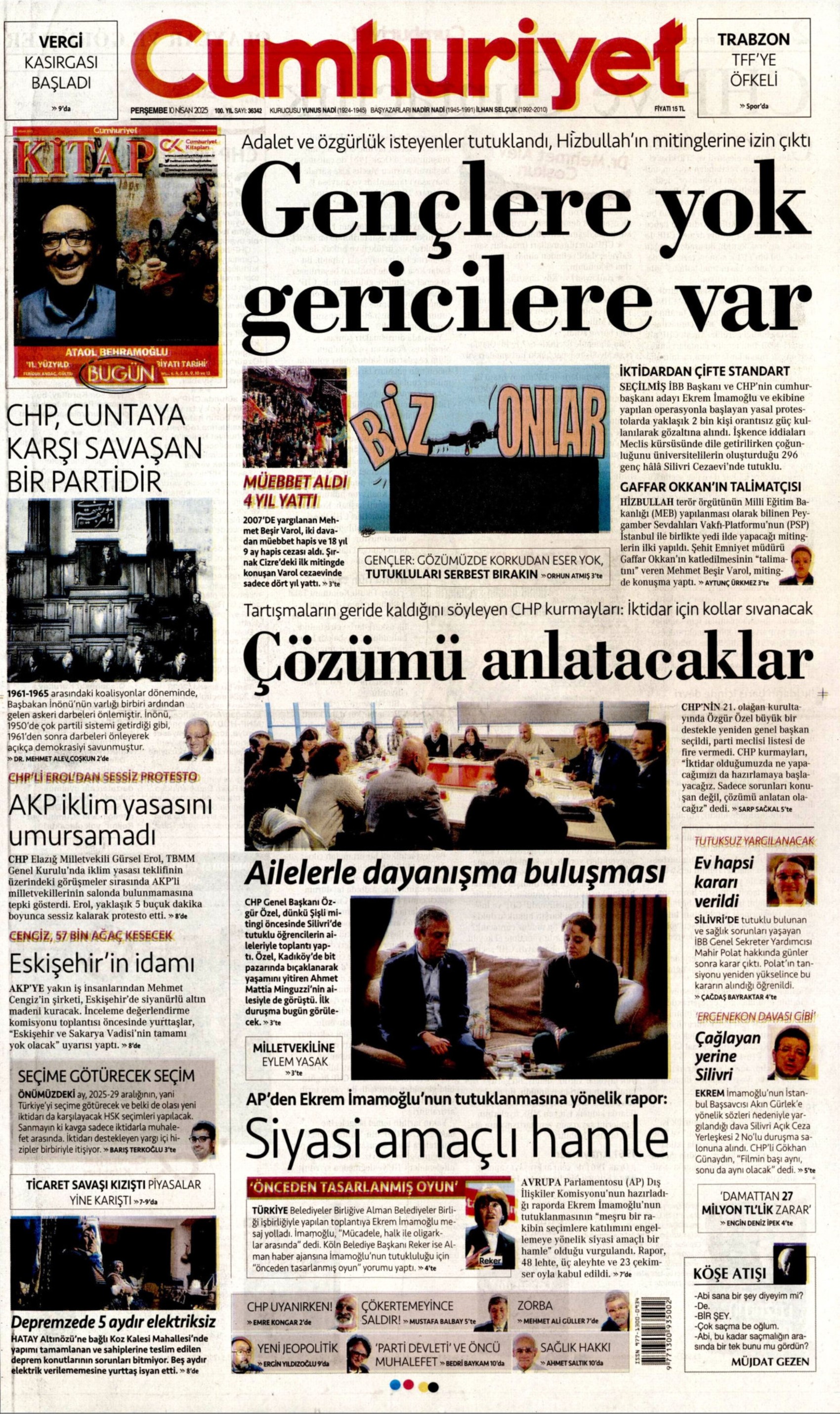 10 Nisan 2025 gazete manşetleri: Gazeteler, Erdoğan'ın CHP'yi hedef alan açıklamalarını nasıl gördü?