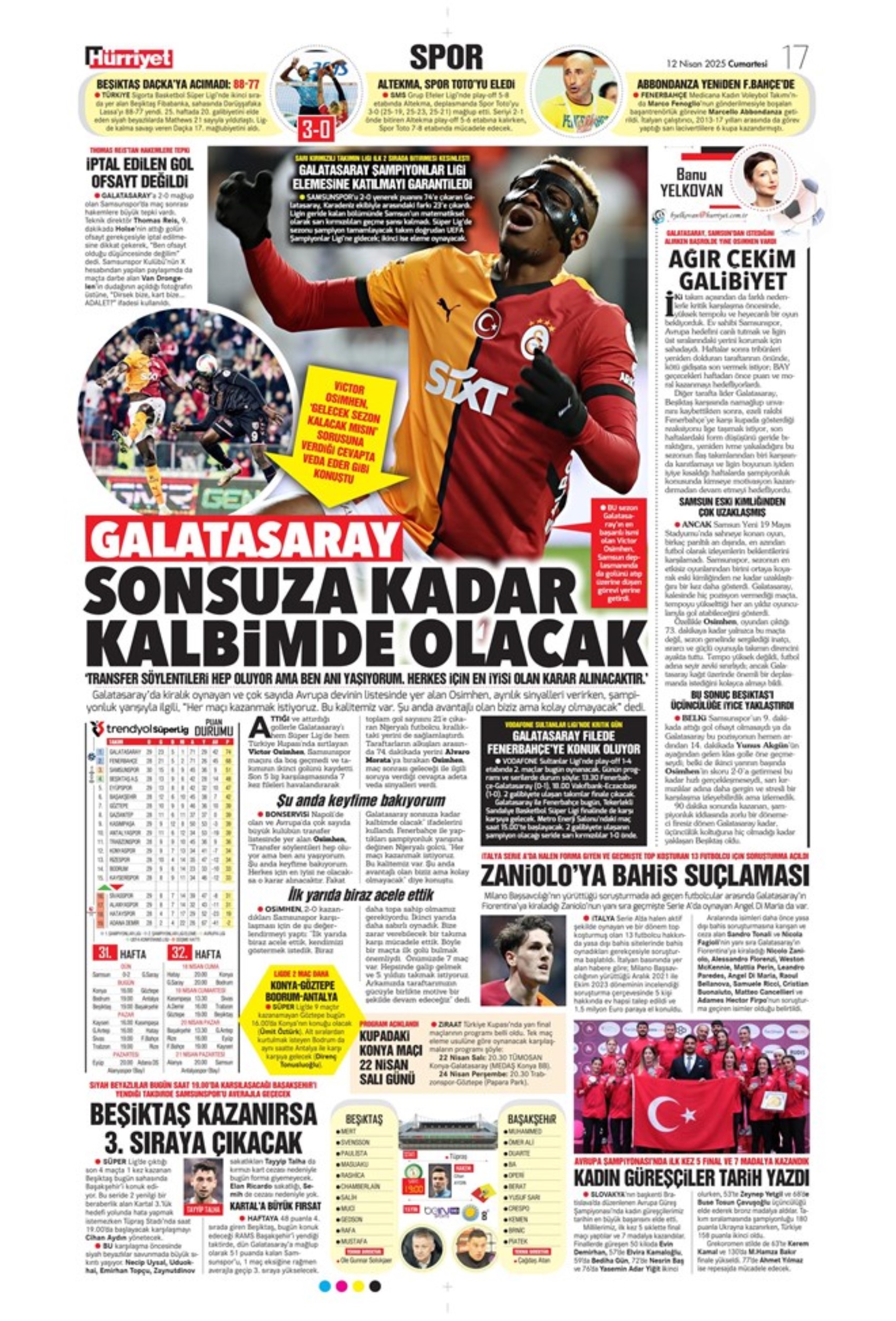 Sporda günün manşetleri... Osimhen sinyali verdi: 'Veda gibi...'
