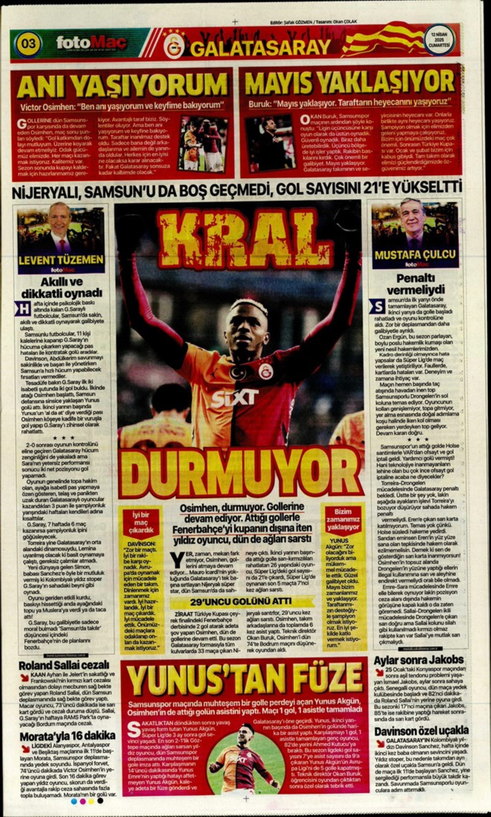 Sporda günün manşetleri... Osimhen sinyali verdi: 'Veda gibi...'