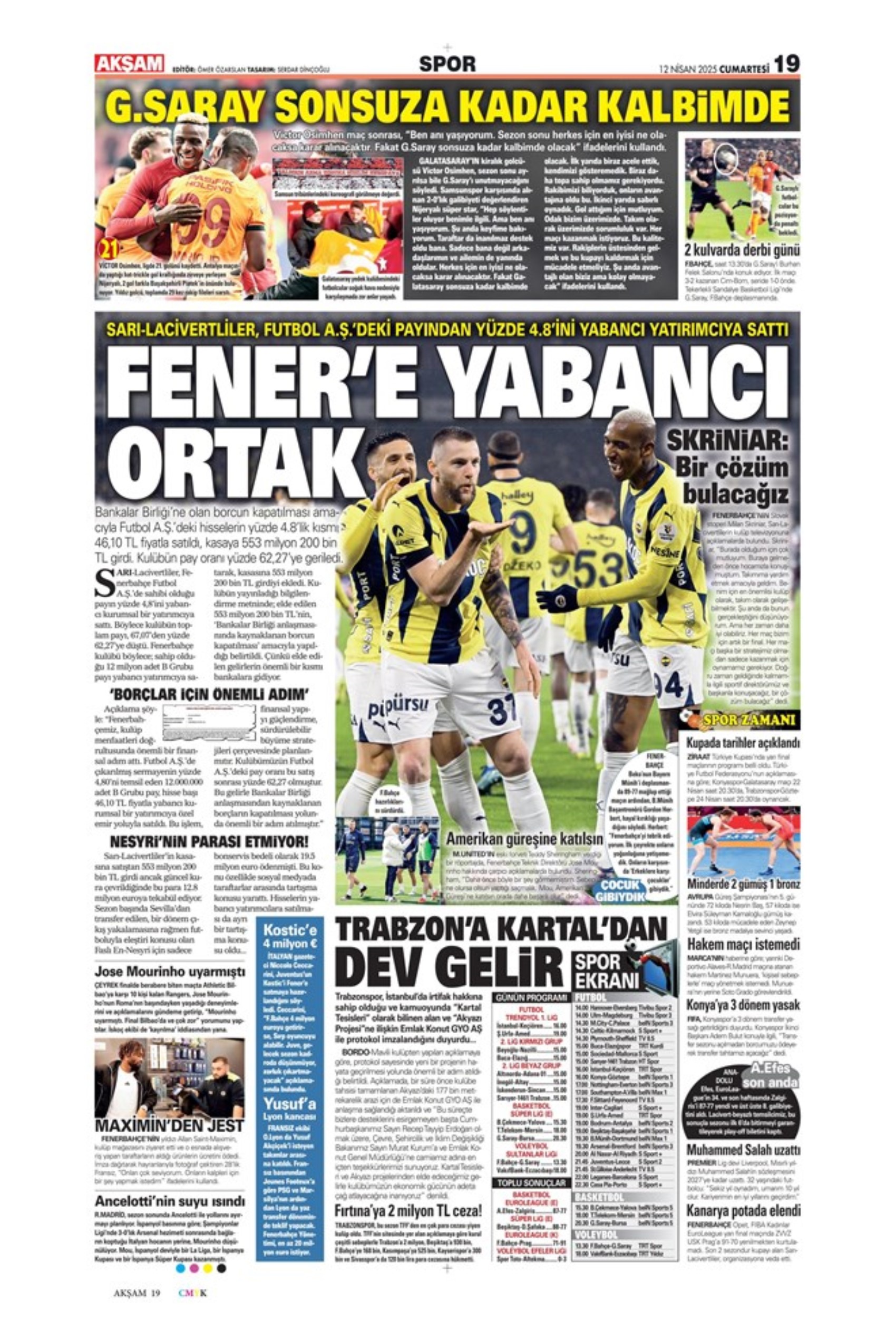 Sporda günün manşetleri... Osimhen sinyali verdi: 'Veda gibi...'