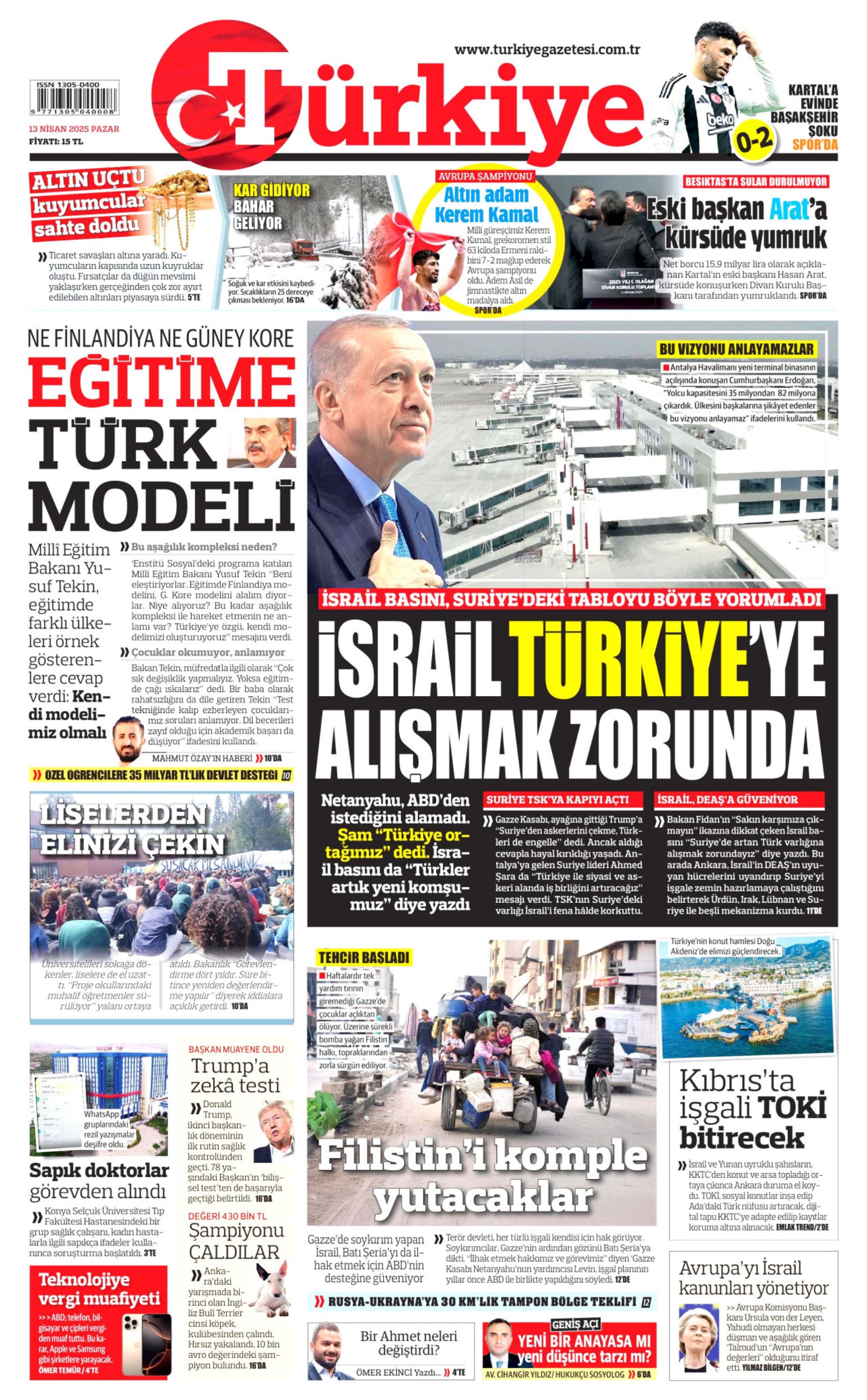 13 Nisan 2025 gazete manşetleri