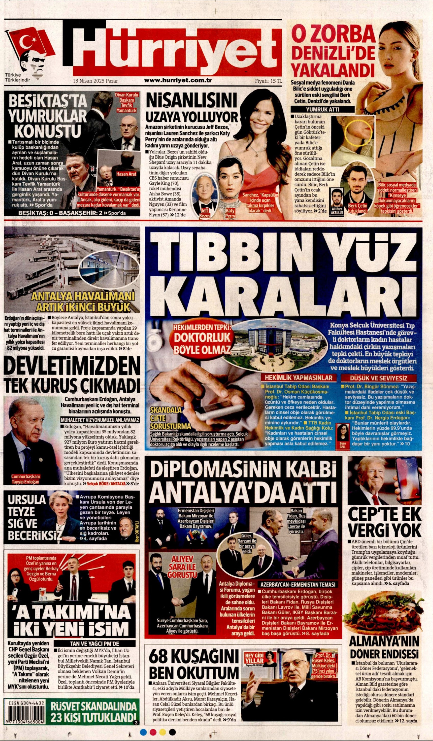 13 Nisan 2025 gazete manşetleri