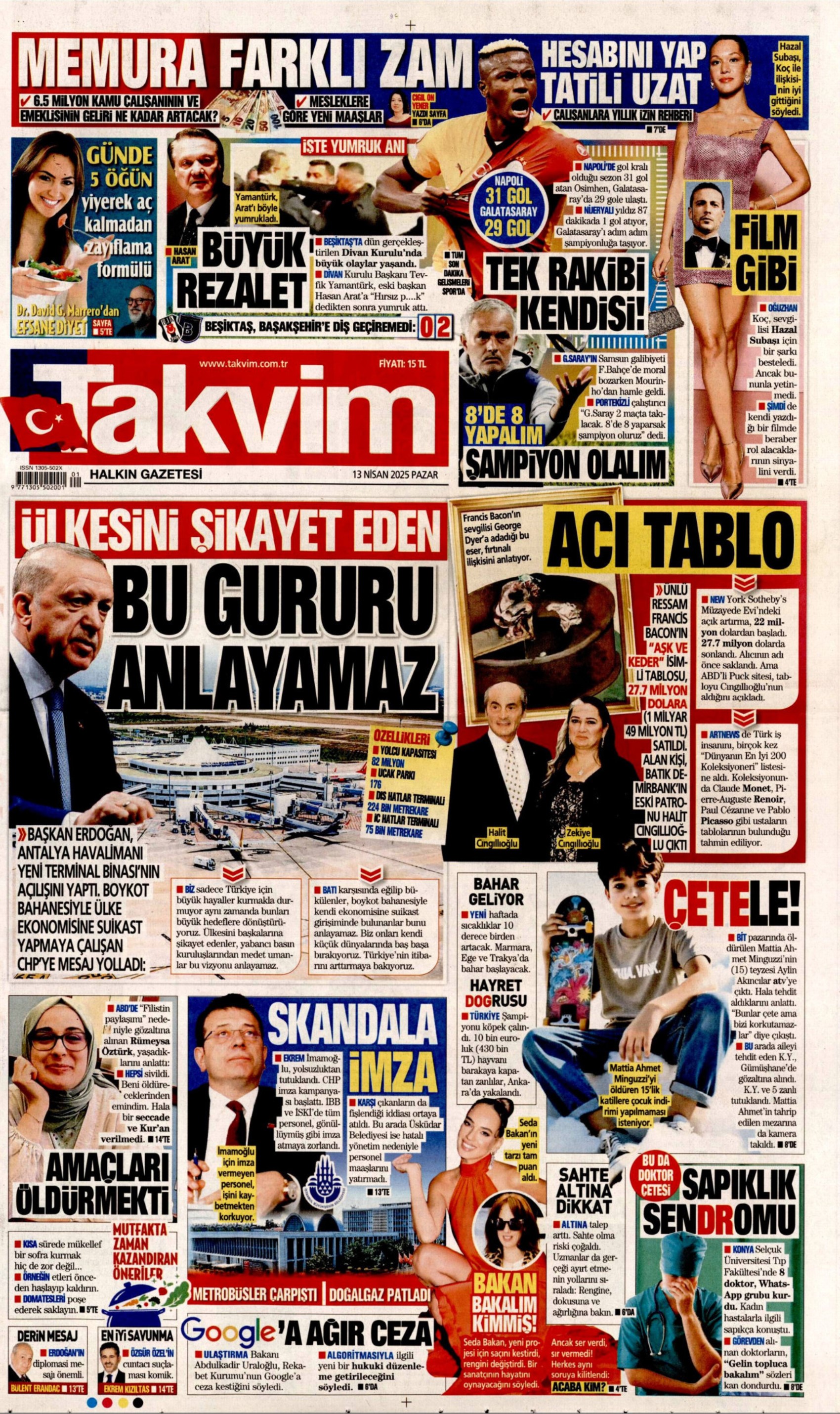 13 Nisan 2025 gazete manşetleri