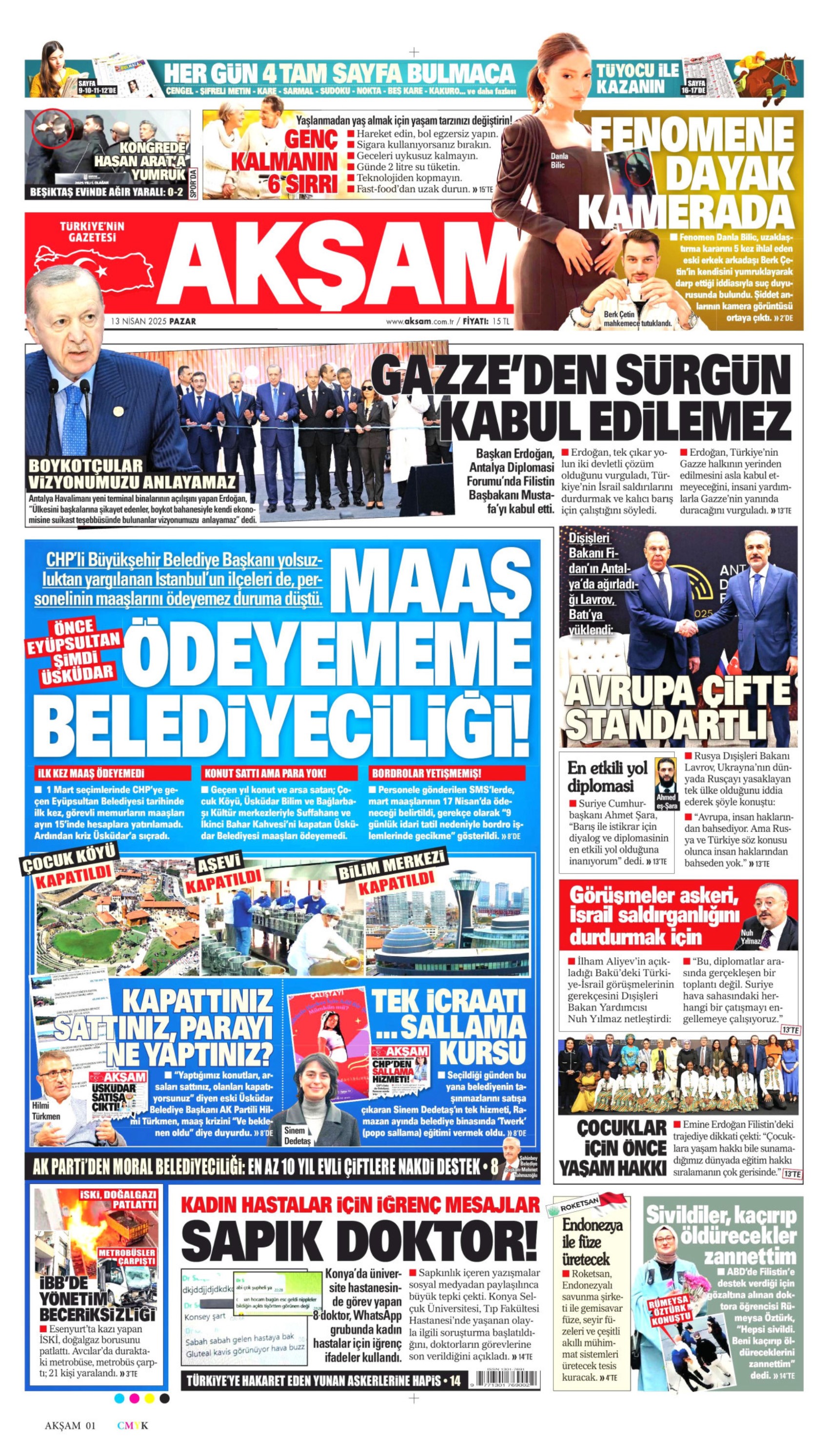 13 Nisan 2025 gazete manşetleri