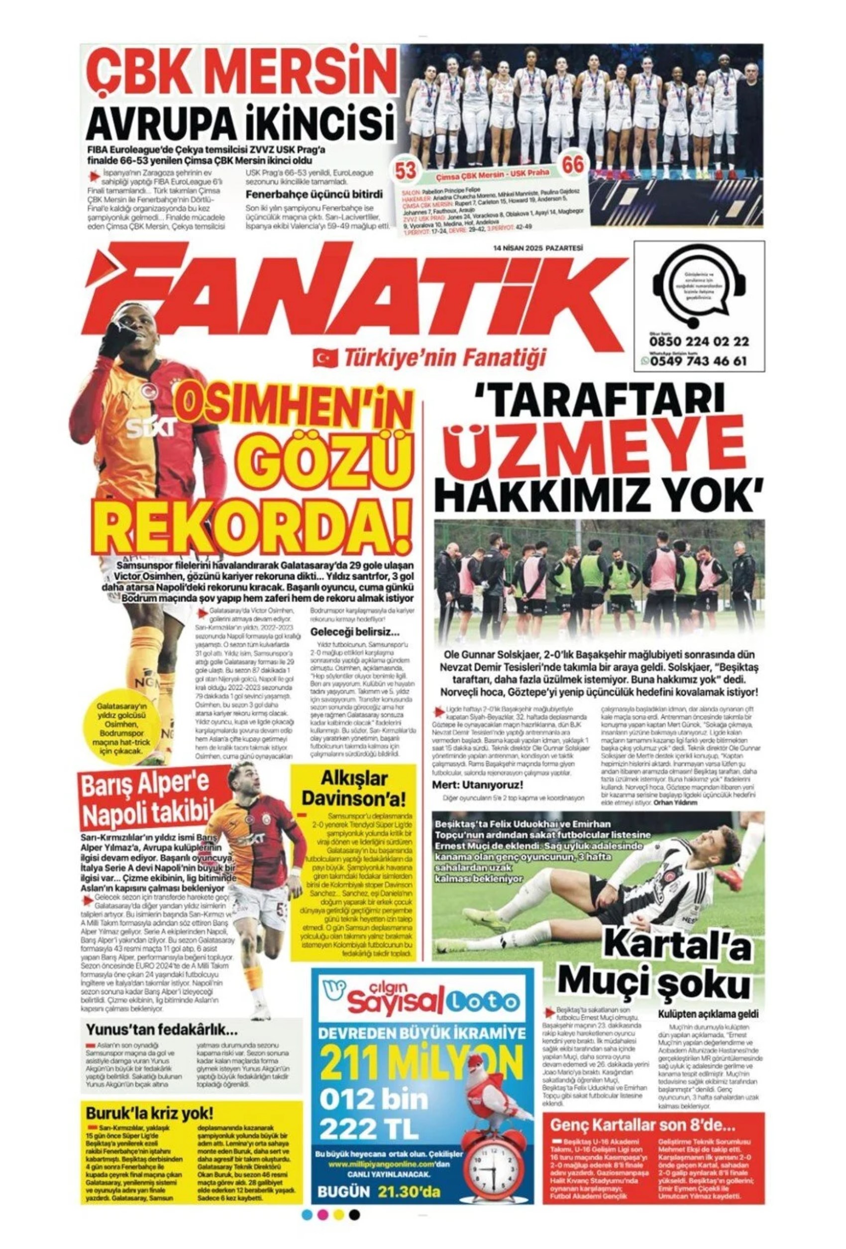 Sporda günün manşetleri: Fenerbahçe vazgeçmiyor