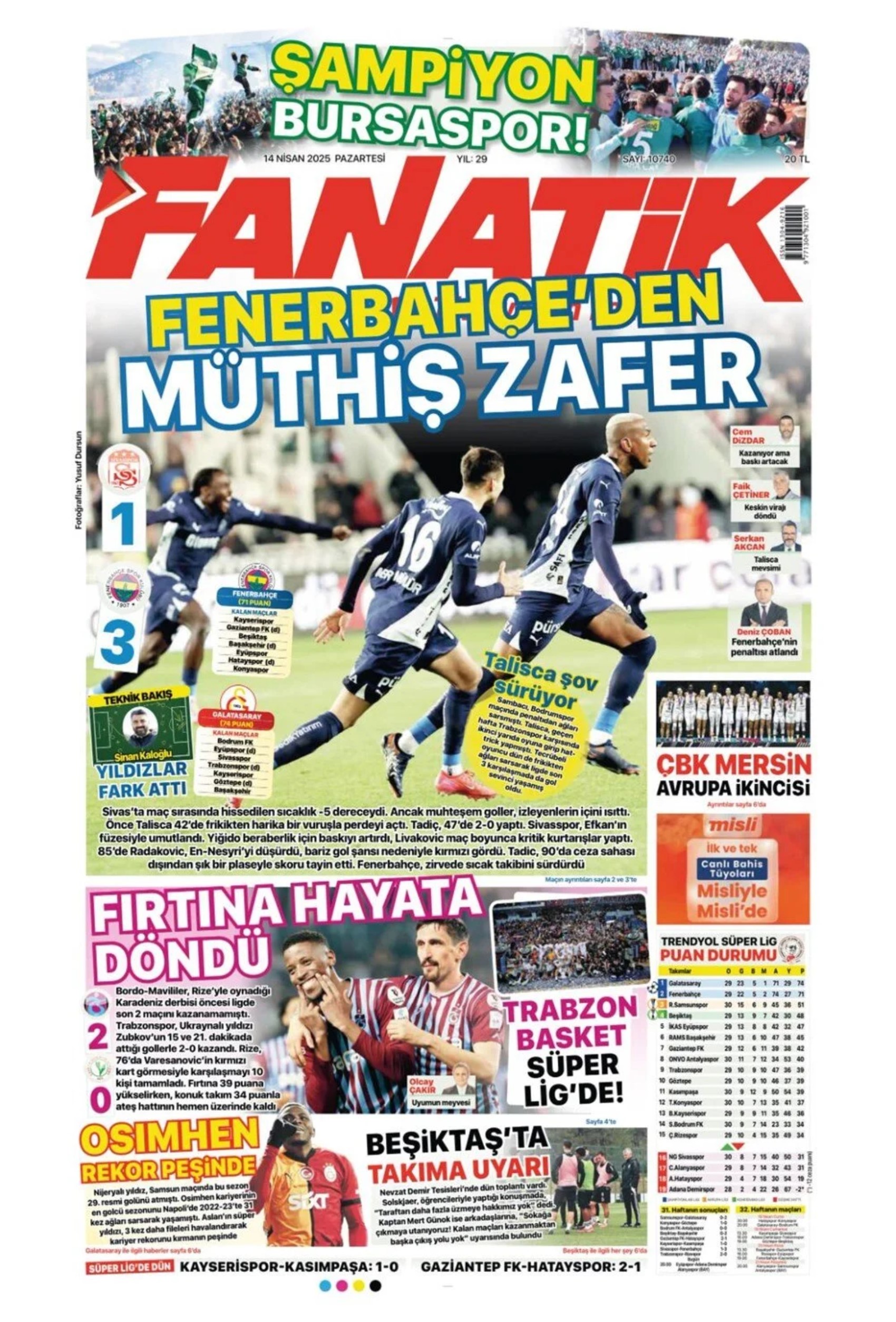 Sporda günün manşetleri: Fenerbahçe vazgeçmiyor