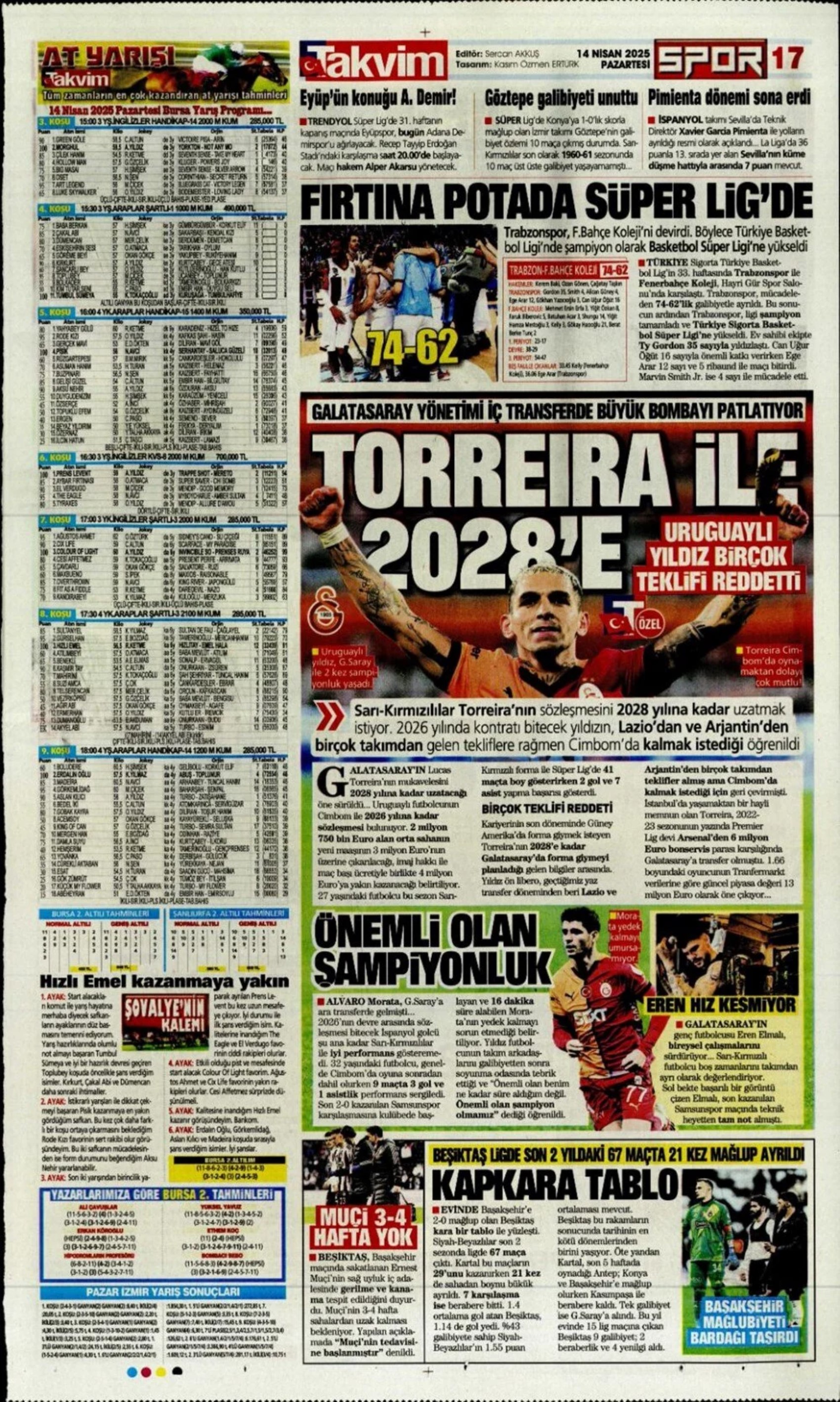 Sporda günün manşetleri: Fenerbahçe vazgeçmiyor