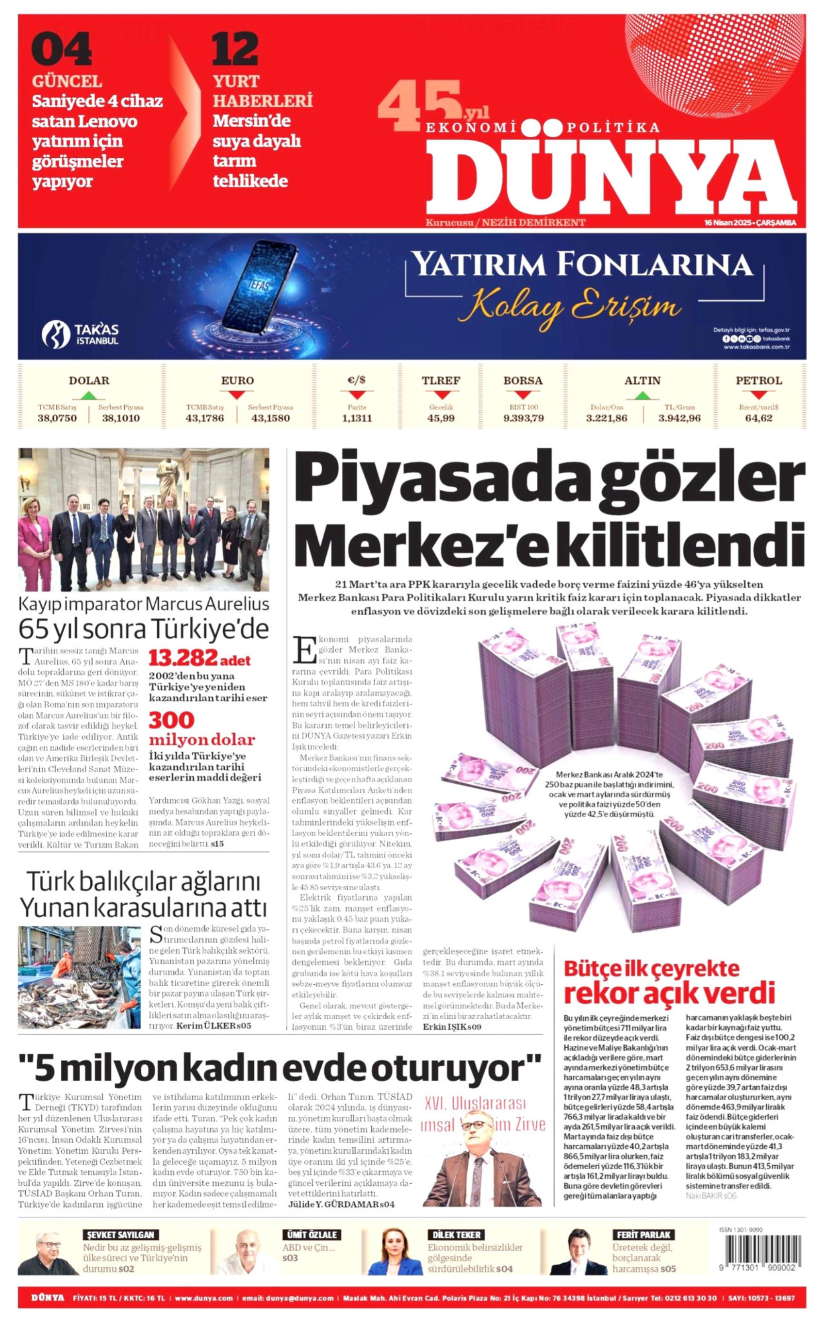 16 Nisan 2025 gazete manşetleri: Gazeteler, CHP lideri Özel ve Cumhurbaşkanı Erdoğan'ın açıklamalarını nasıl gördü?