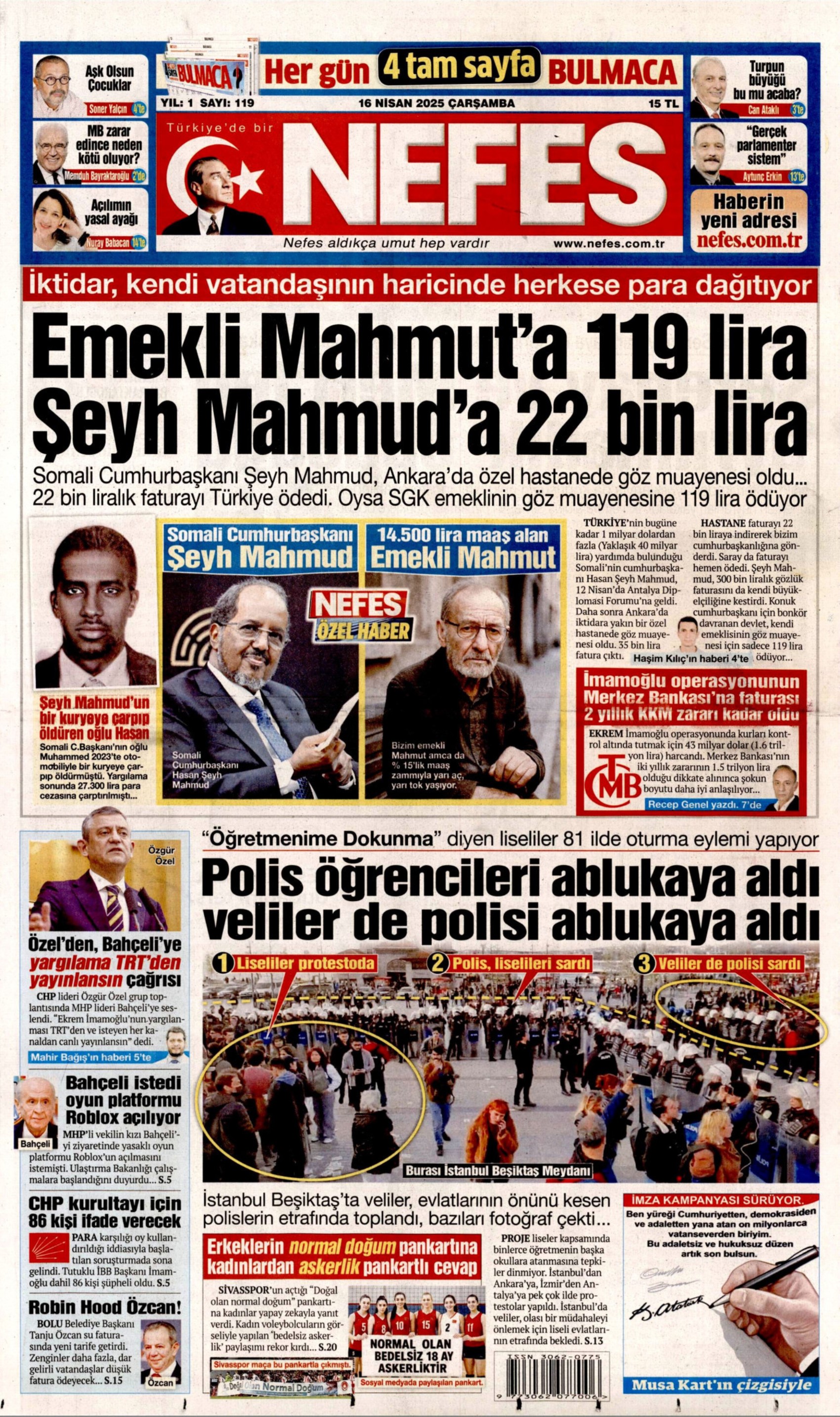 16 Nisan 2025 gazete manşetleri: Gazeteler, CHP lideri Özel ve Cumhurbaşkanı Erdoğan'ın açıklamalarını nasıl gördü?