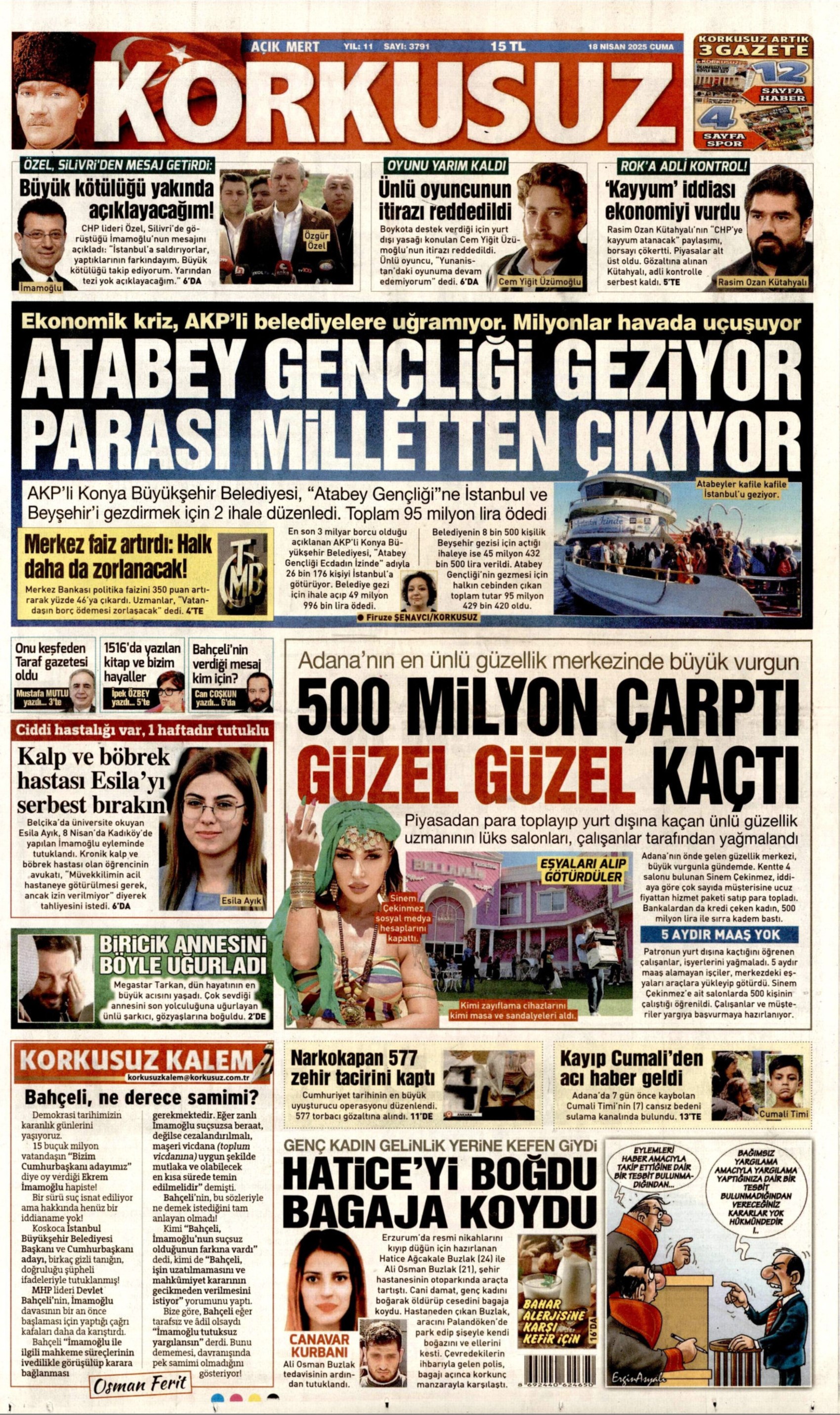 18 Nisan 2025 gazete manşetleri: Piyasalardaki İmamoğlu etkisi beklenenden daha fazla çıktı!
