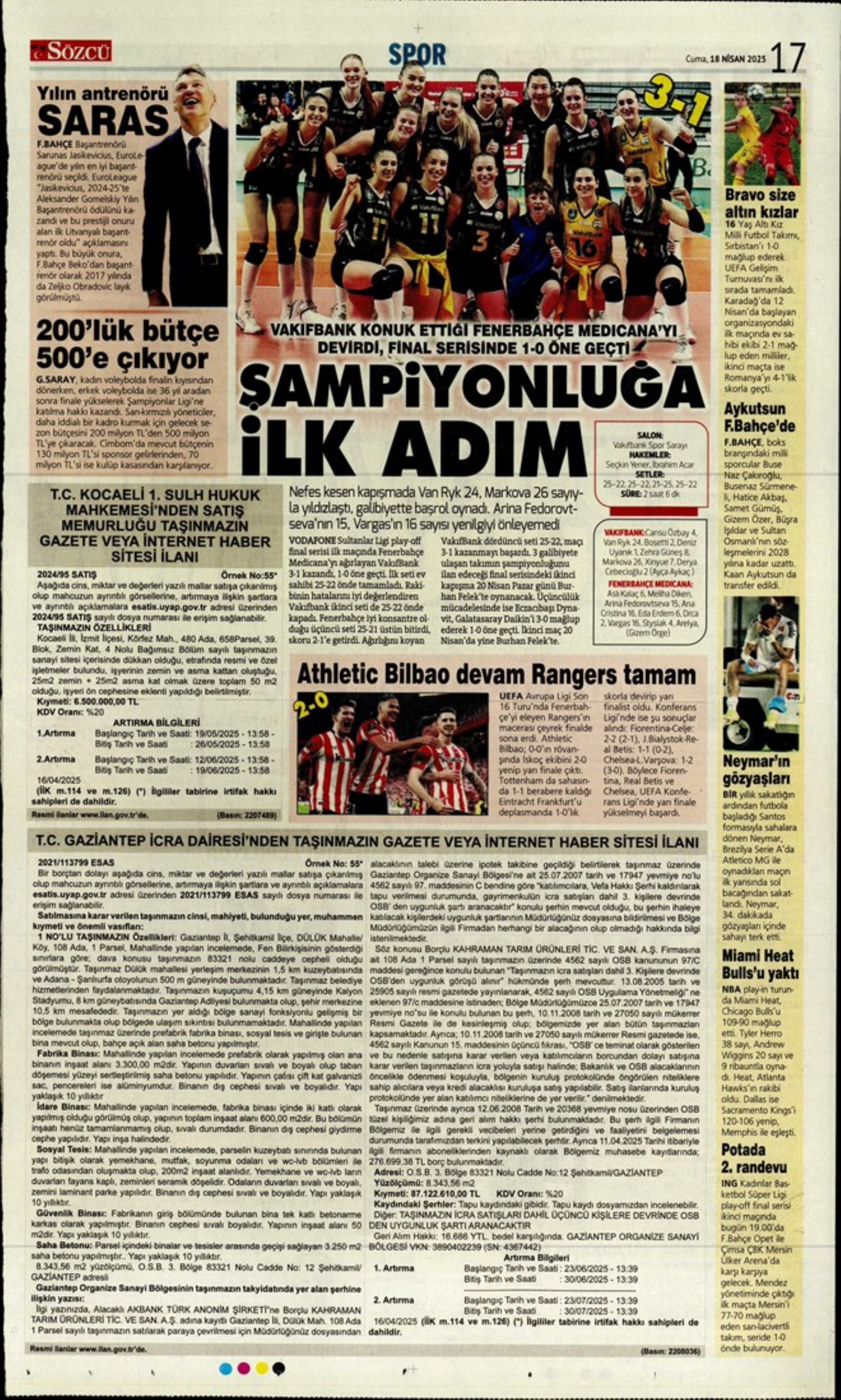 Sporda günün manşetleri: Galatasaray Osimhen'in alternatifini Fransa'da buldu