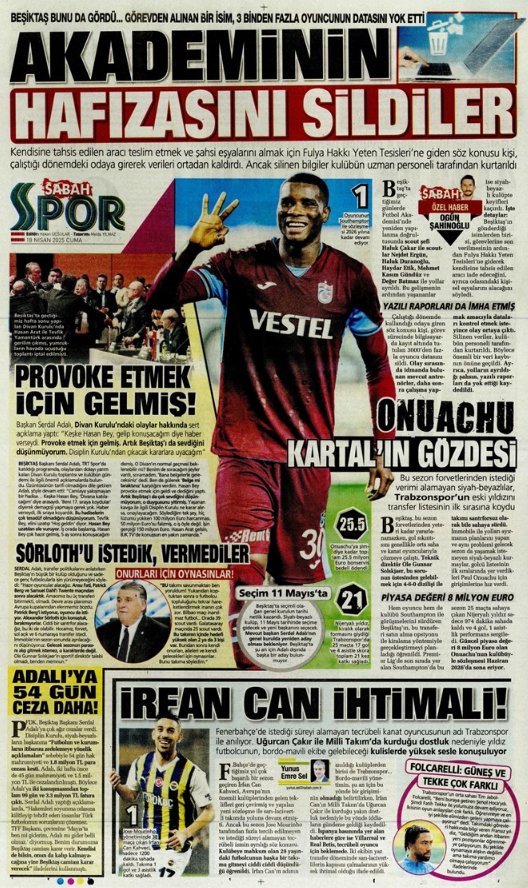 Sporda günün manşetleri: Galatasaray Osimhen'in alternatifini Fransa'da buldu