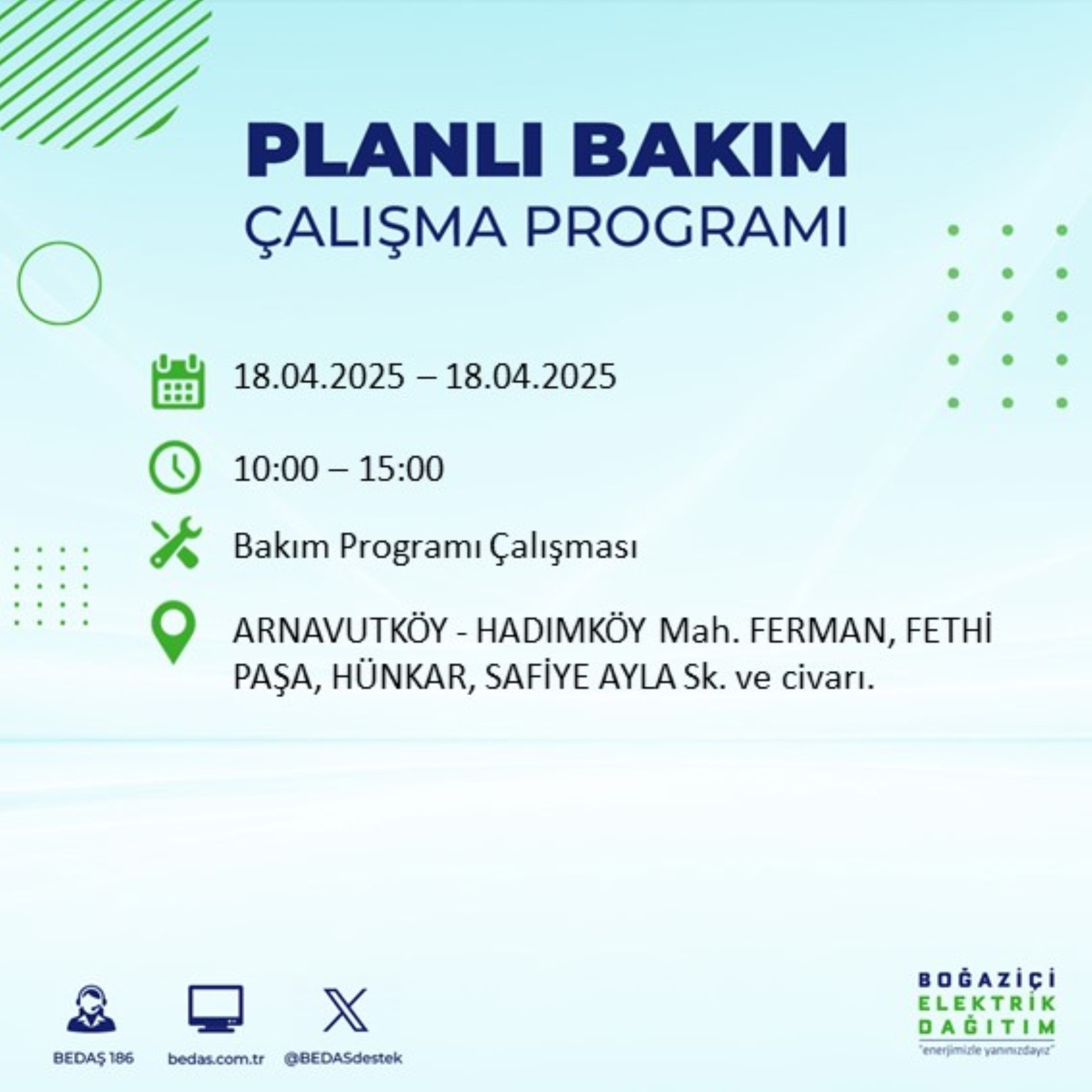 BEDAŞ paylaştı: İstanbul'da 18 Nisan Cuma günü elektrik kesintisi yaşanacak ilçeler