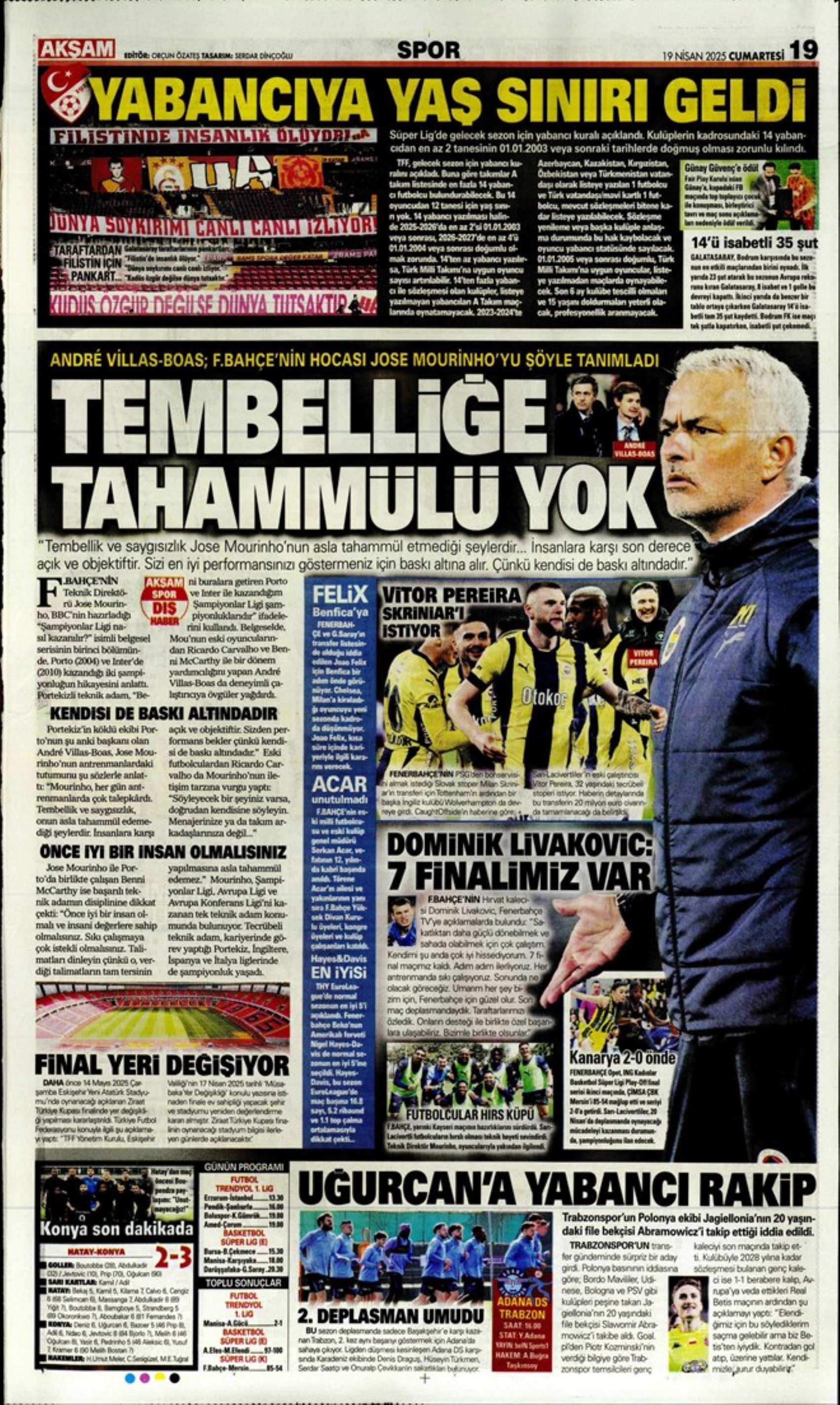 Sporda günün manşetleri: Skriniar'da Pereria tehlikesi