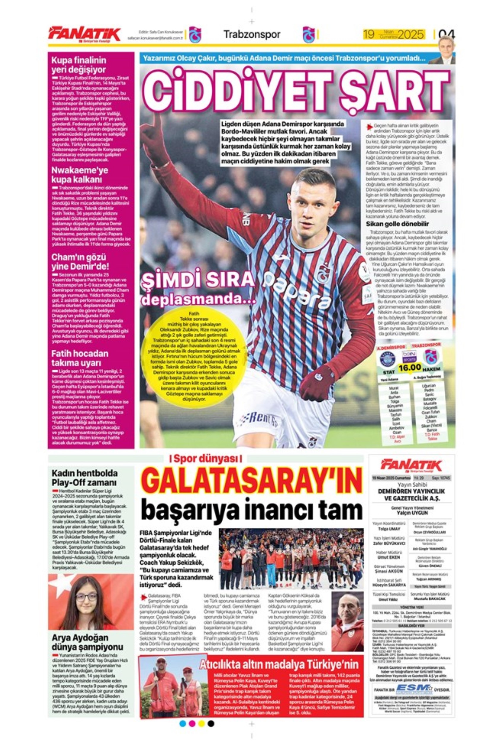 Sporda günün manşetleri: Skriniar'da Pereria tehlikesi
