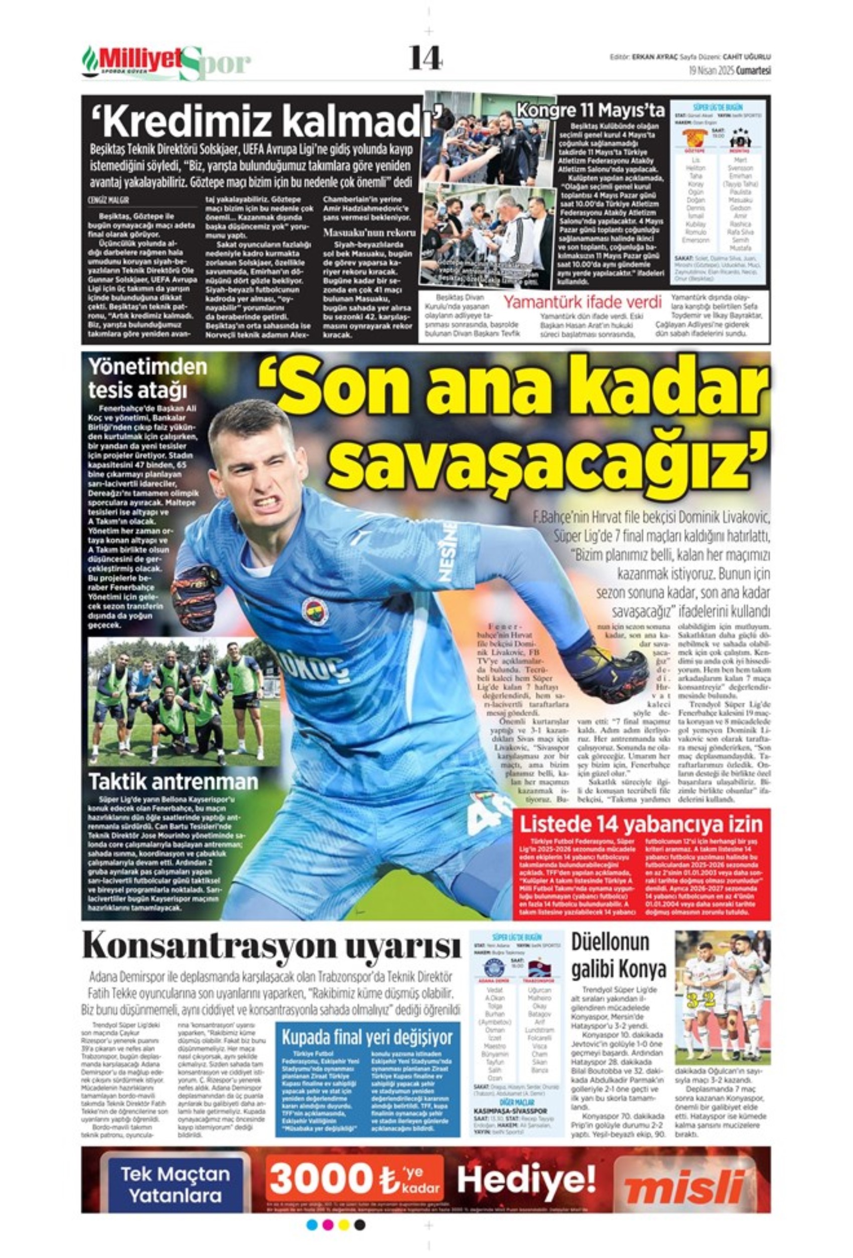 Sporda günün manşetleri: Skriniar'da Pereria tehlikesi