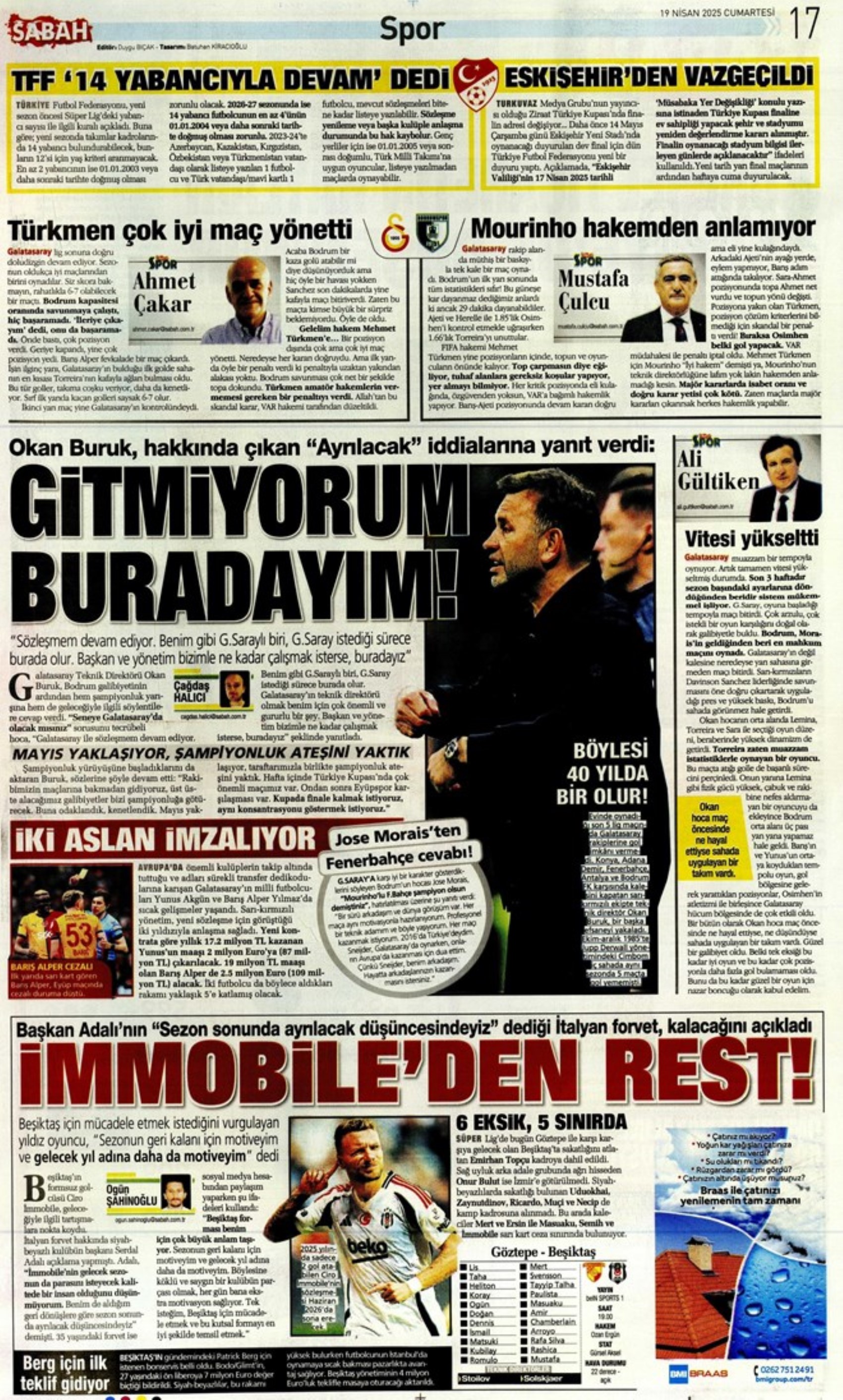 Sporda günün manşetleri: Skriniar'da Pereria tehlikesi