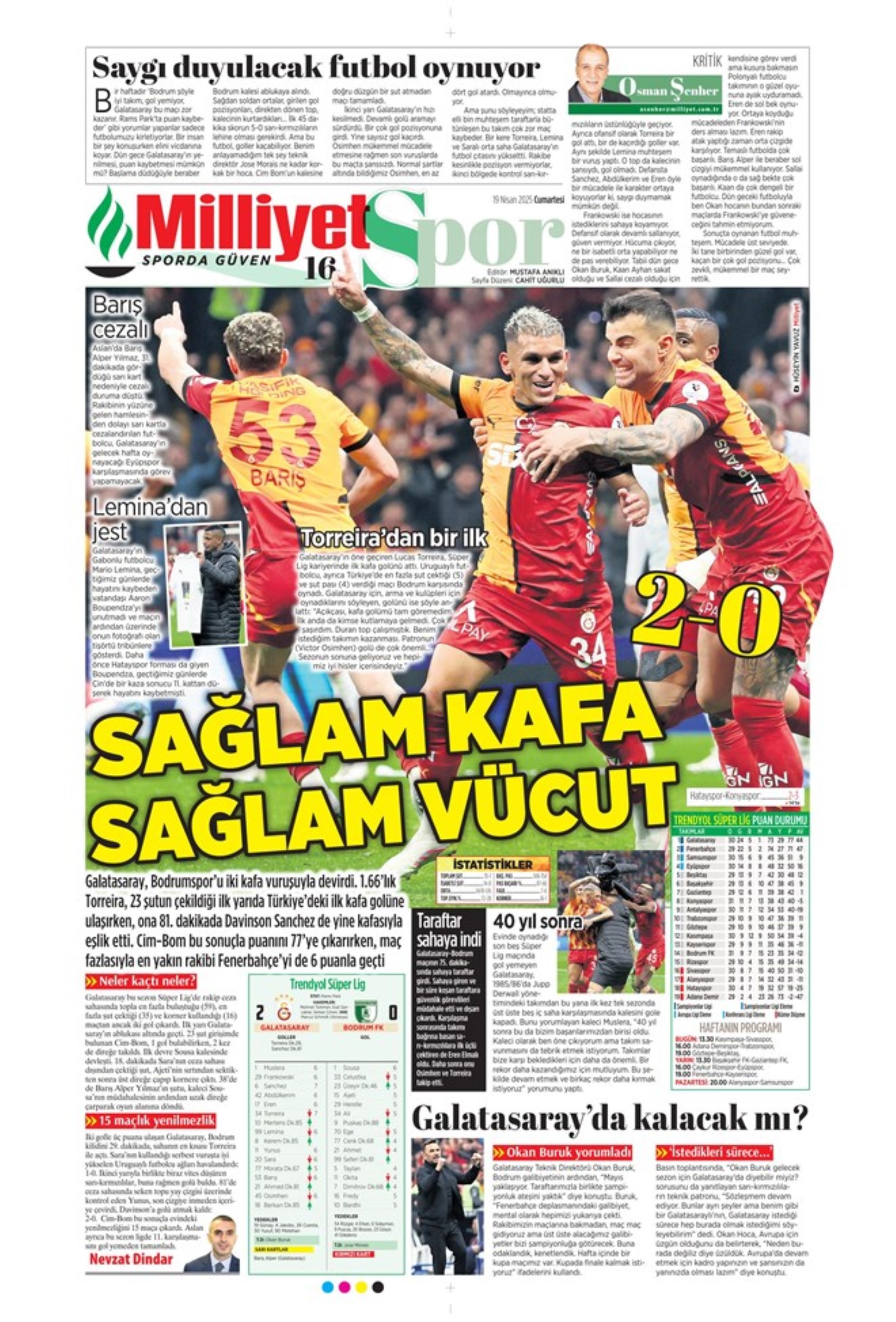 Sporda günün manşetleri: Skriniar'da Pereria tehlikesi