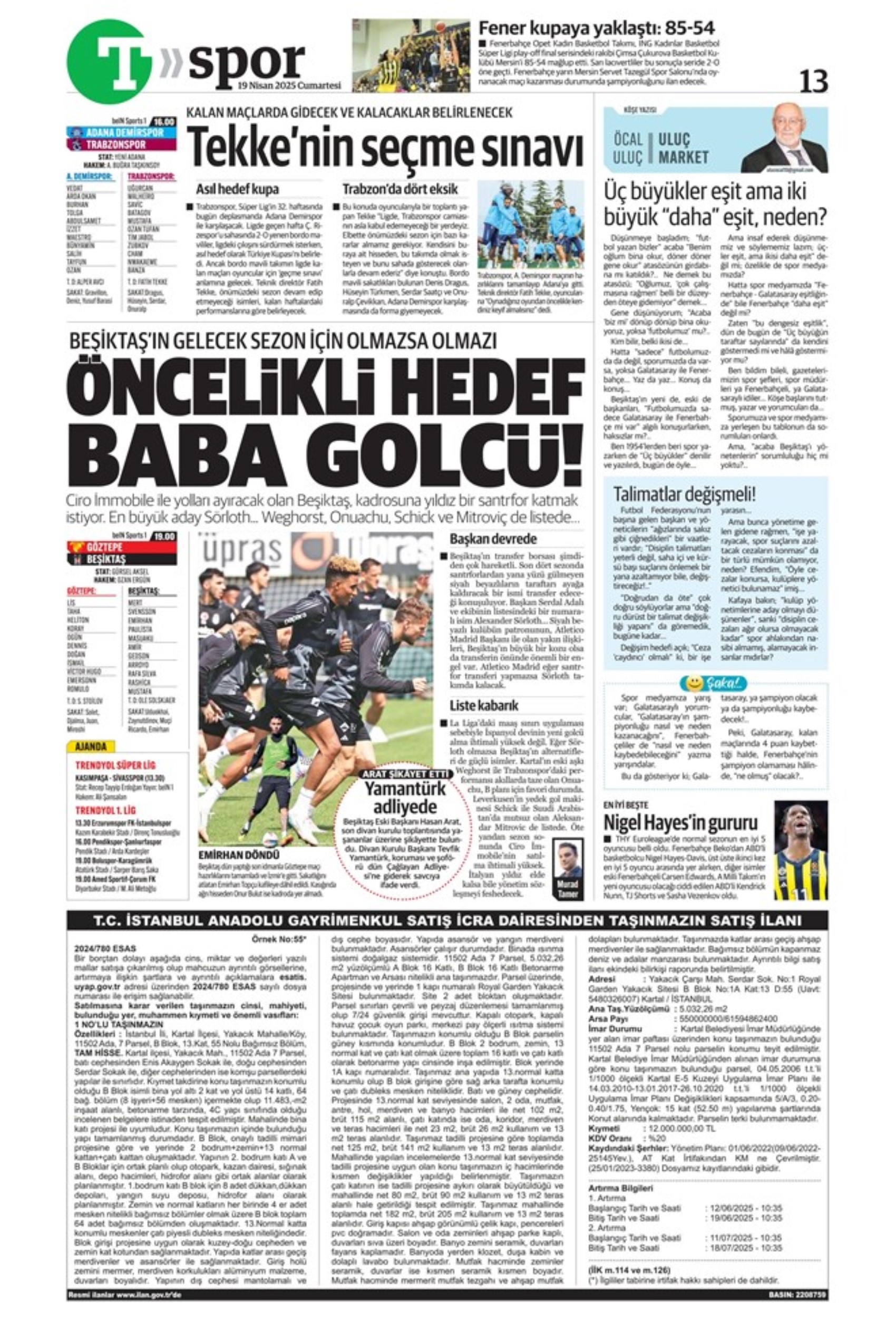 Sporda günün manşetleri: Skriniar'da Pereria tehlikesi