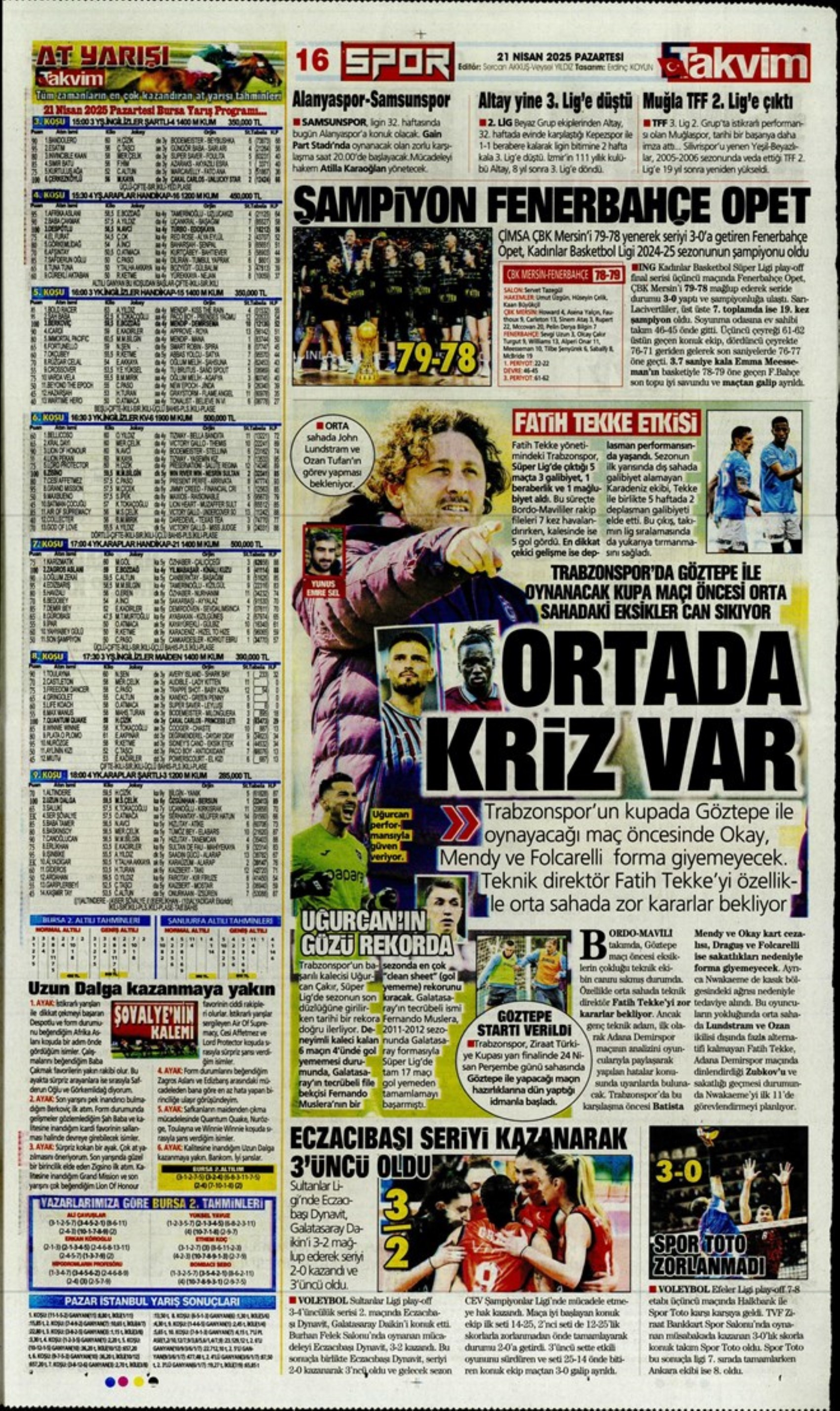 Sporda günün manşetleri: 'Fenerbahçe intihar etti'