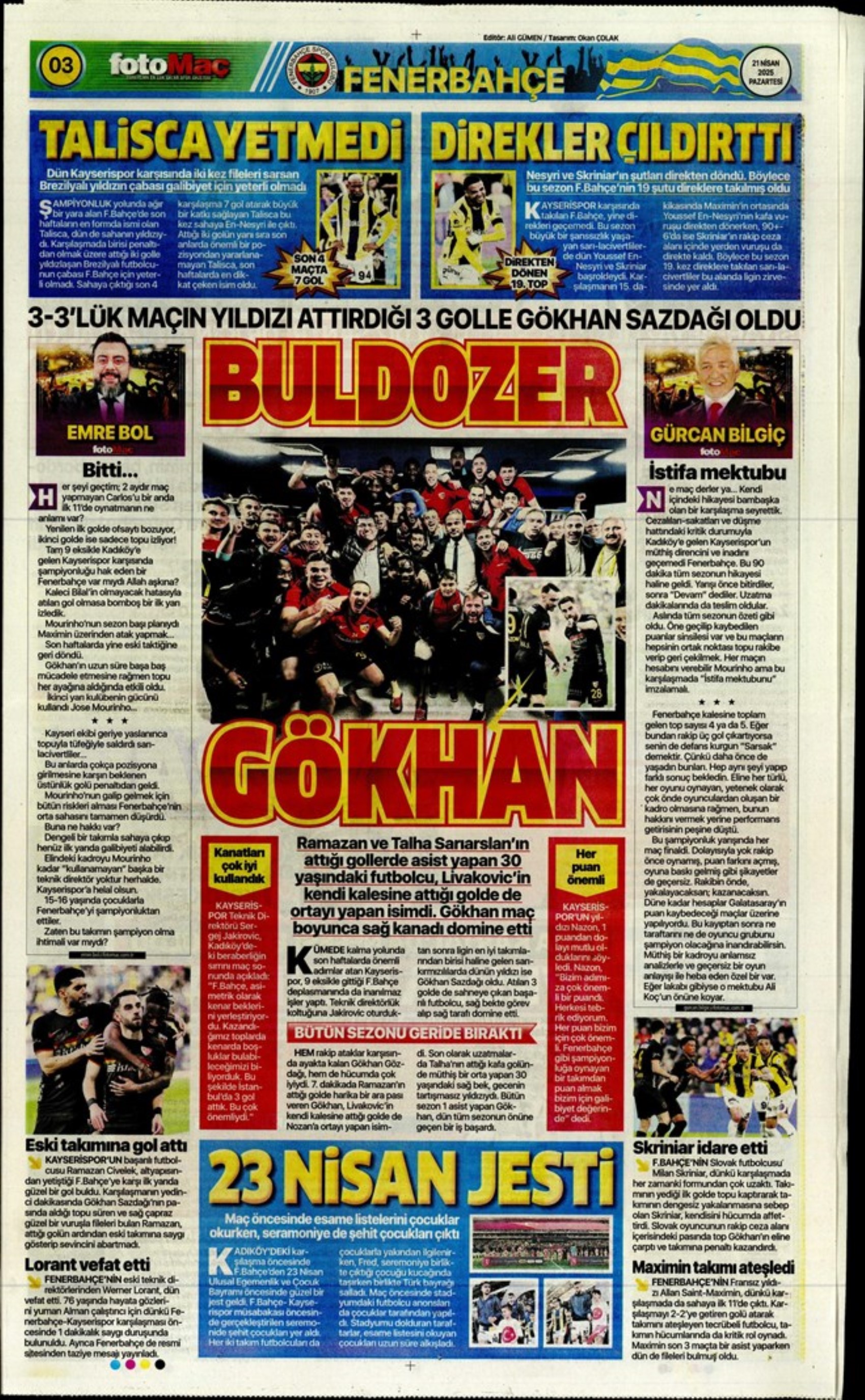 Sporda günün manşetleri: 'Fenerbahçe intihar etti'