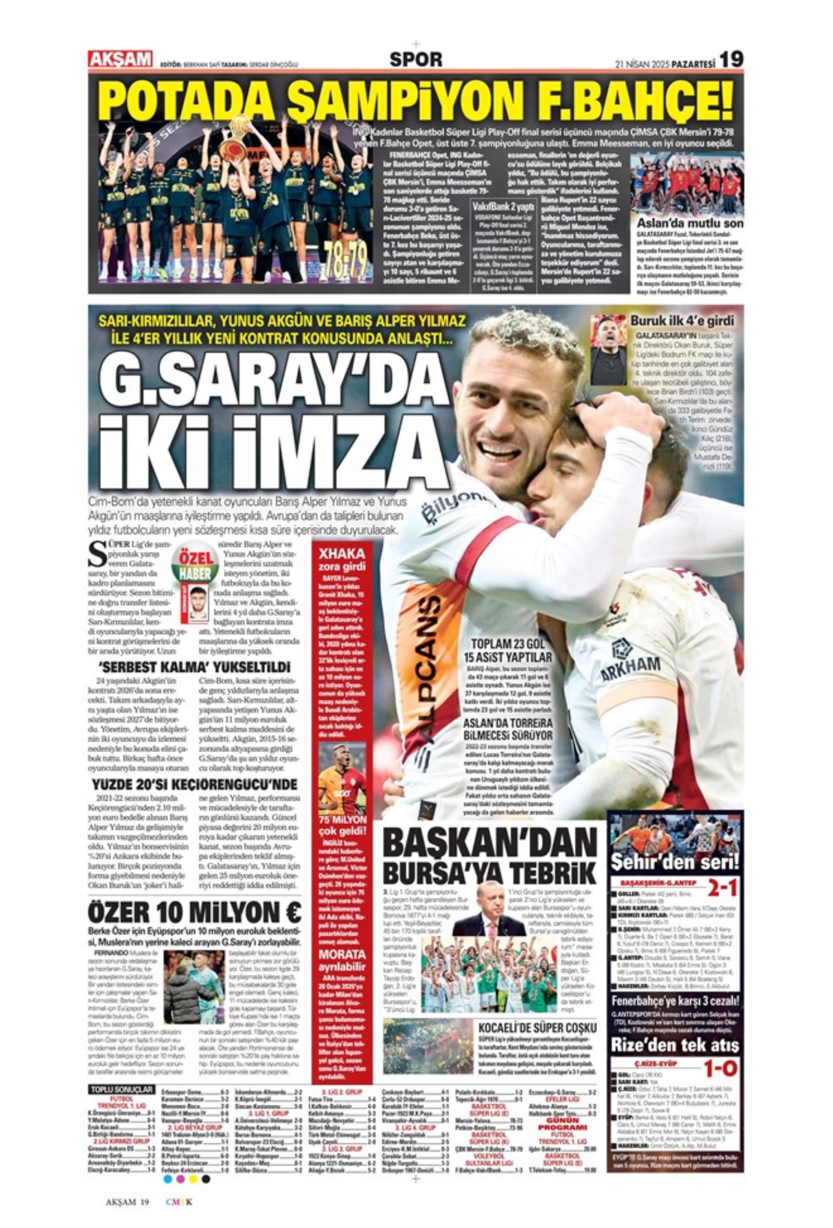 Sporda günün manşetleri: 'Fenerbahçe intihar etti'