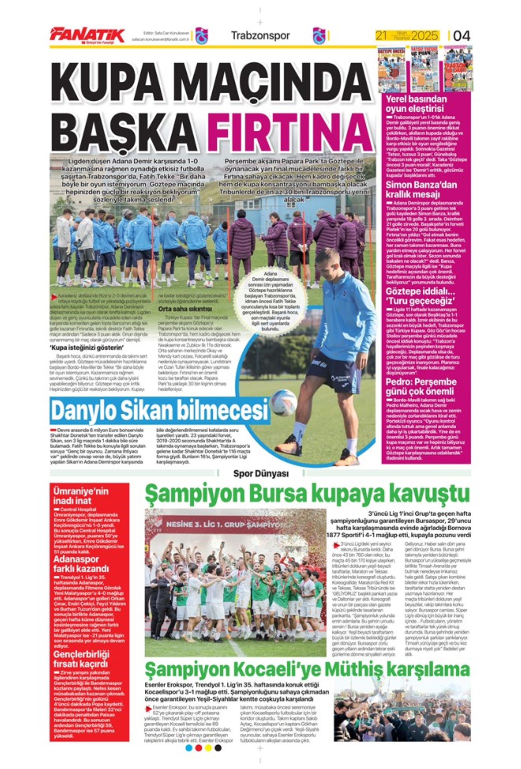Sporda günün manşetleri: 'Fenerbahçe intihar etti'