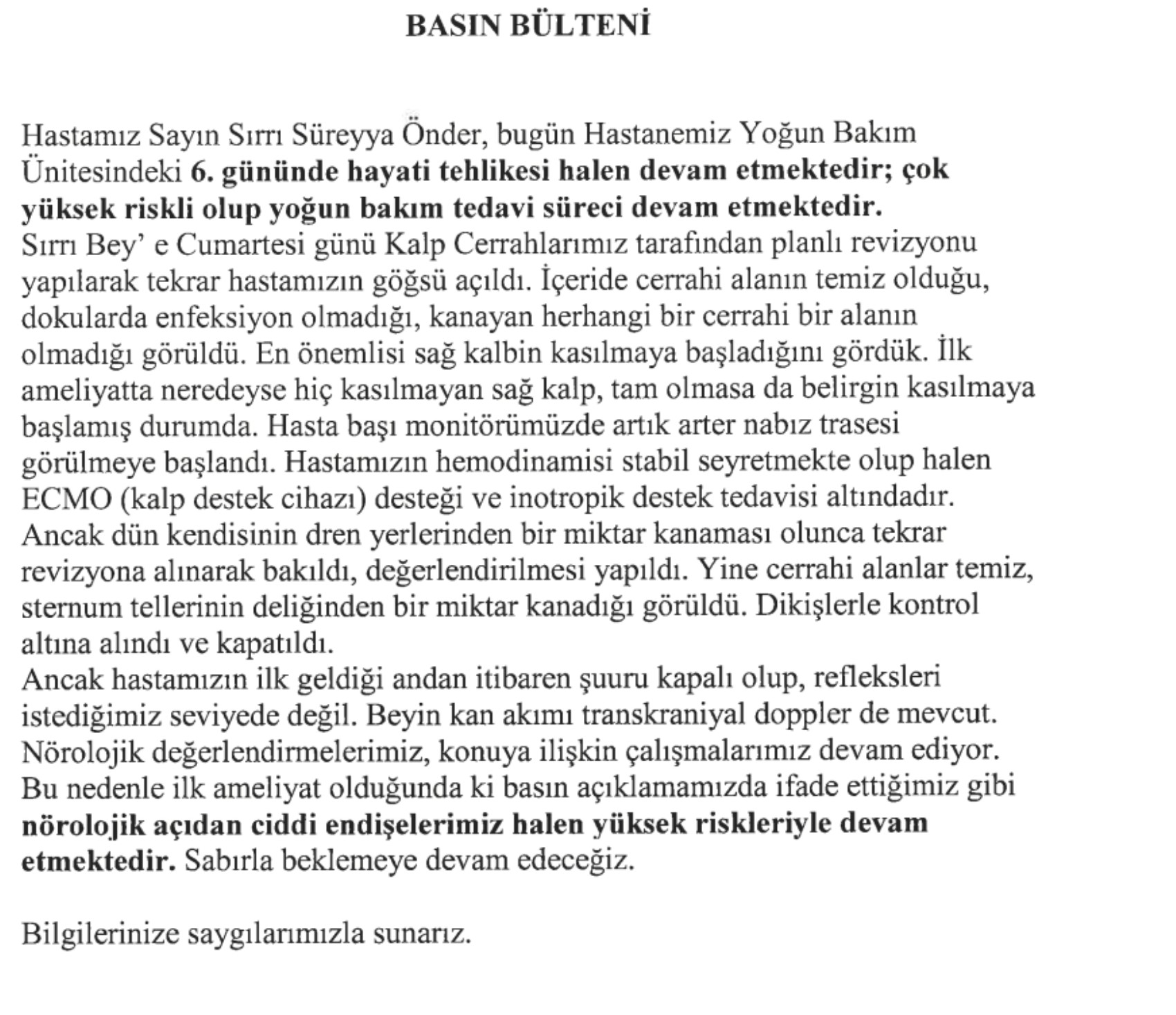 Sırrı Süreyya Önder'in sağlık durumuna ilişkin yeni açıklama: 'Kalbinin sağ kısmı kasılmaya başladı'