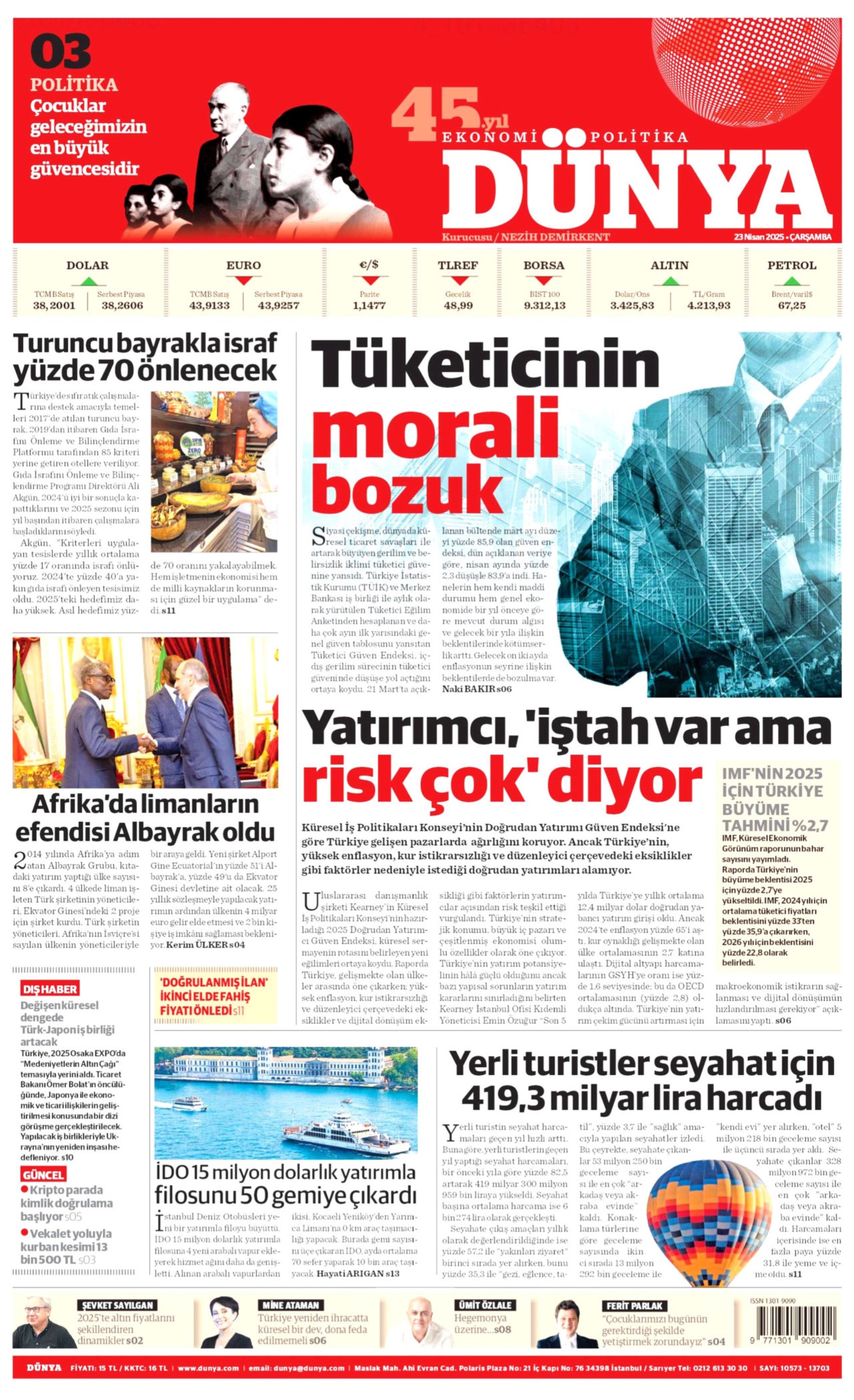 23 Nisan 2025 gazete manşetleri: Bu millet egemenliği saraydan 105 yıl önce aldı