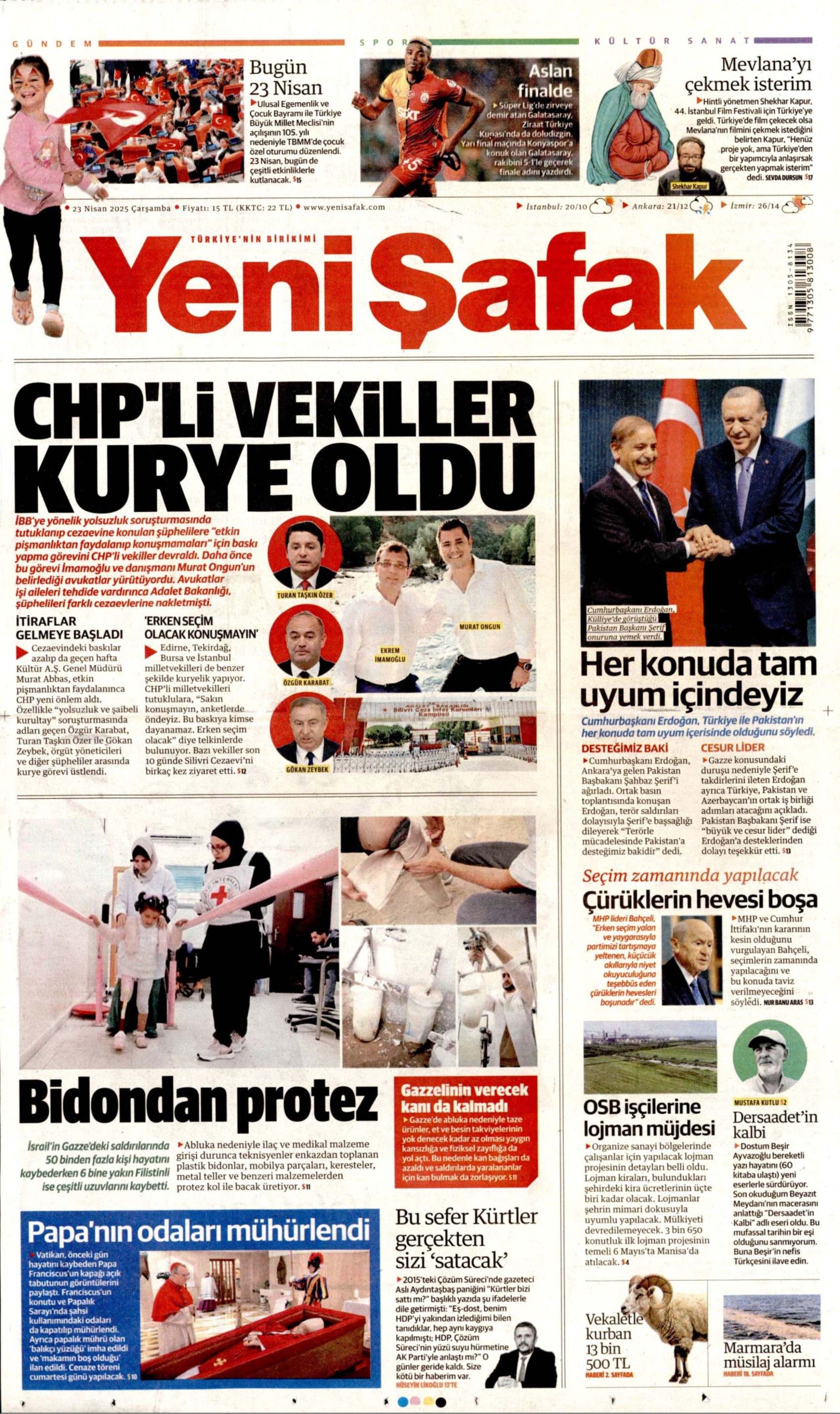 23 Nisan 2025 gazete manşetleri: Bu millet egemenliği saraydan 105 yıl önce aldı