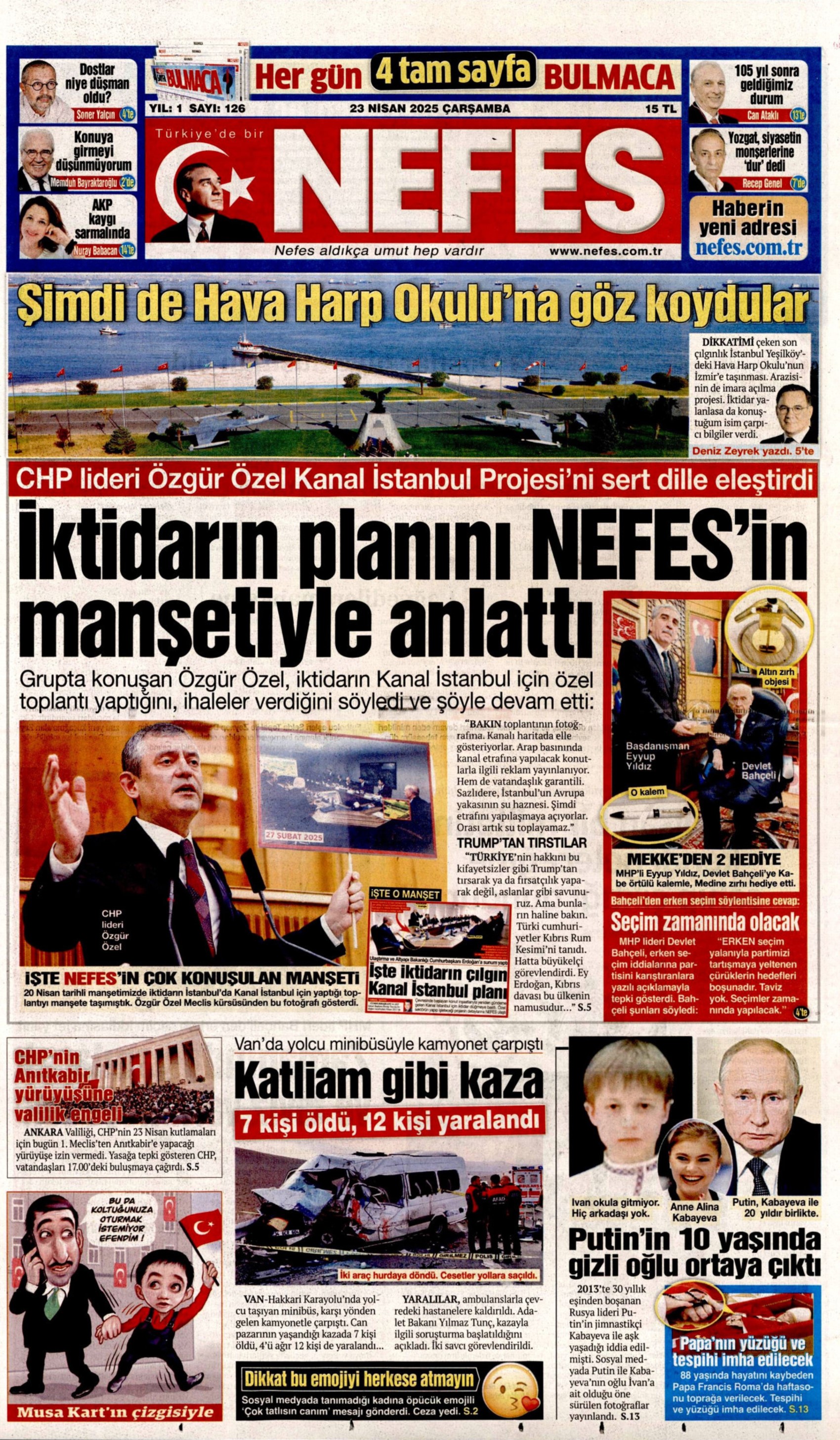 23 Nisan 2025 gazete manşetleri: Bu millet egemenliği saraydan 105 yıl önce aldı