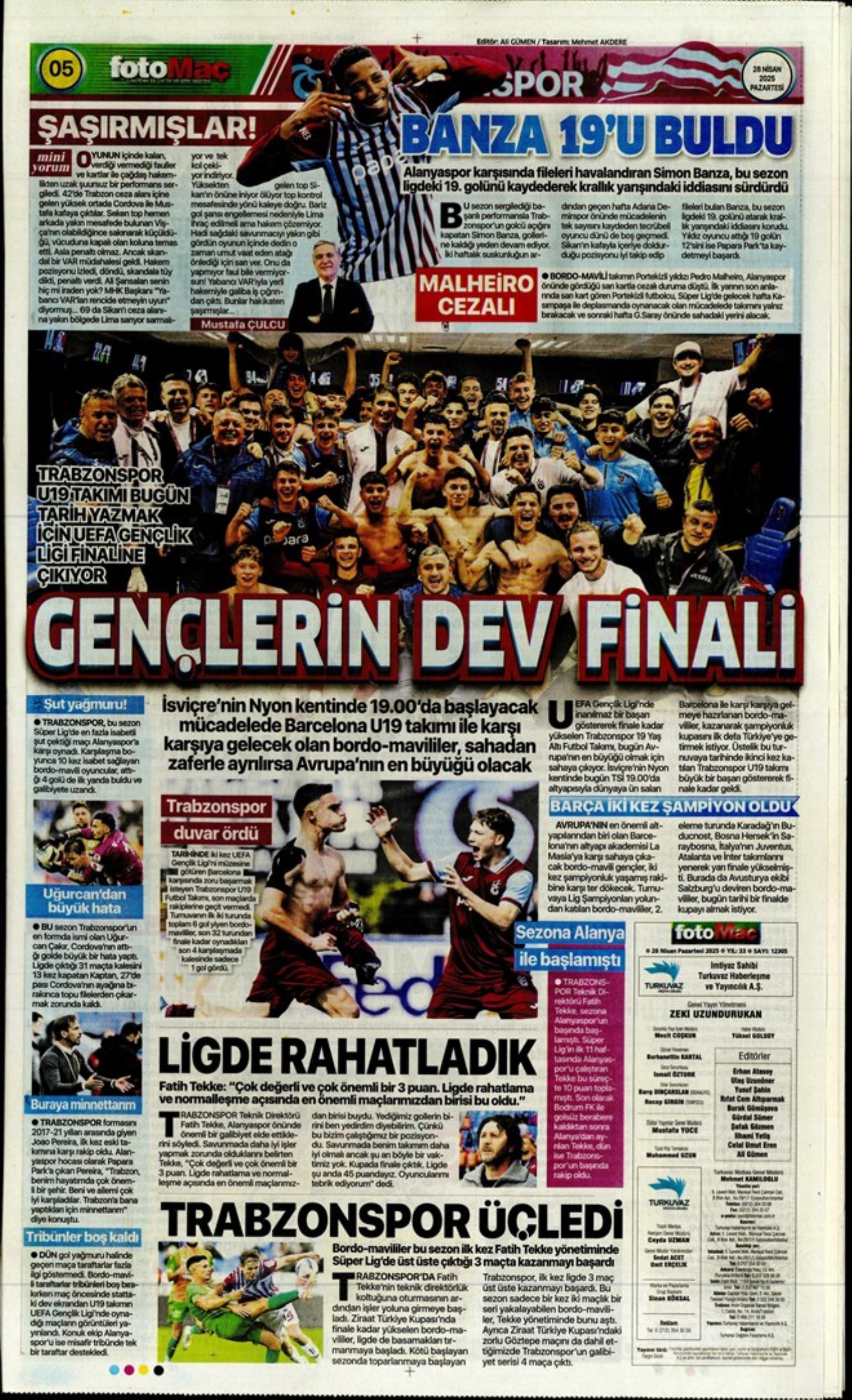 Sporda günün manşetleri: 5.yıldıza 5 golle selam