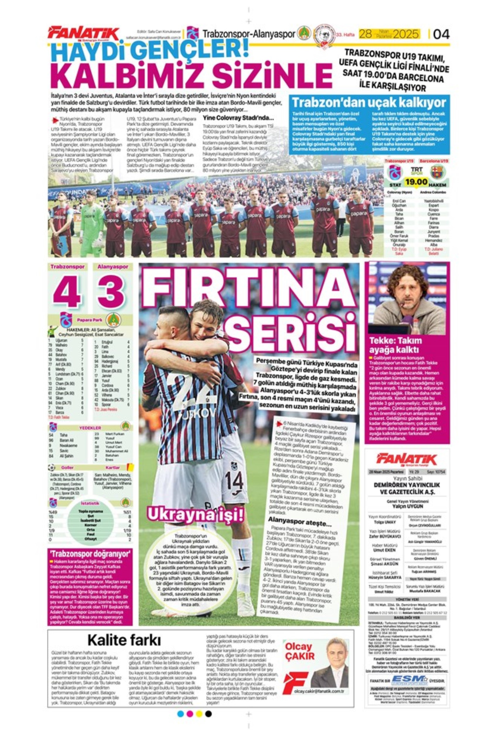 Sporda günün manşetleri: 5.yıldıza 5 golle selam
