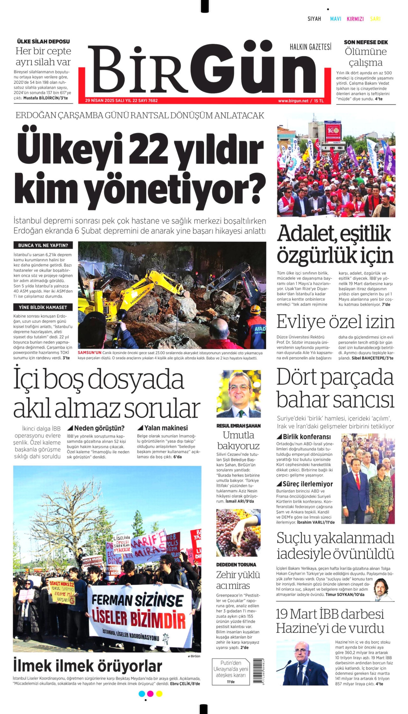 29 Nisan 2025 gazete manşetleri: Yandaş medyanın hedefinde muhalefet var