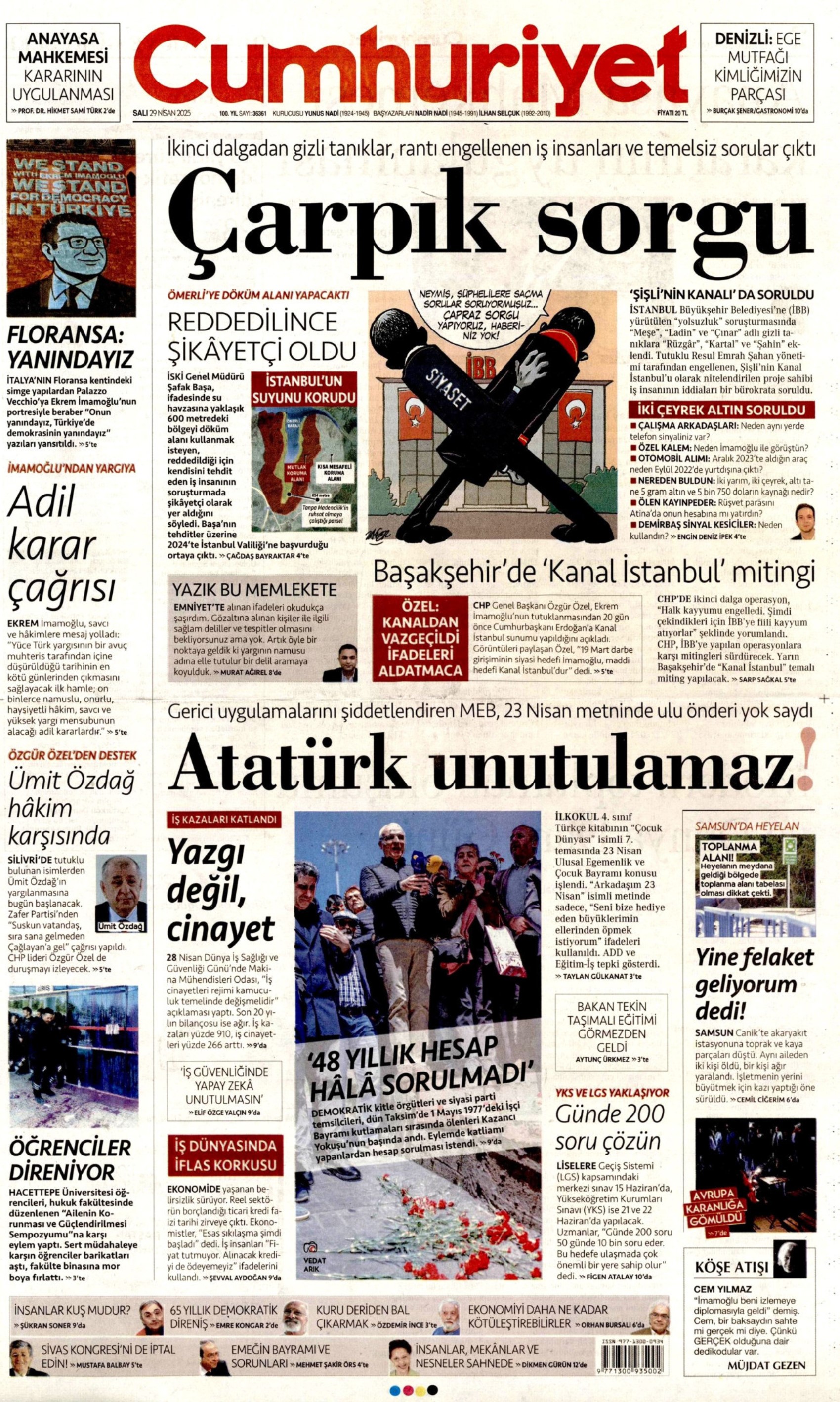 29 Nisan 2025 gazete manşetleri: Yandaş medyanın hedefinde muhalefet var