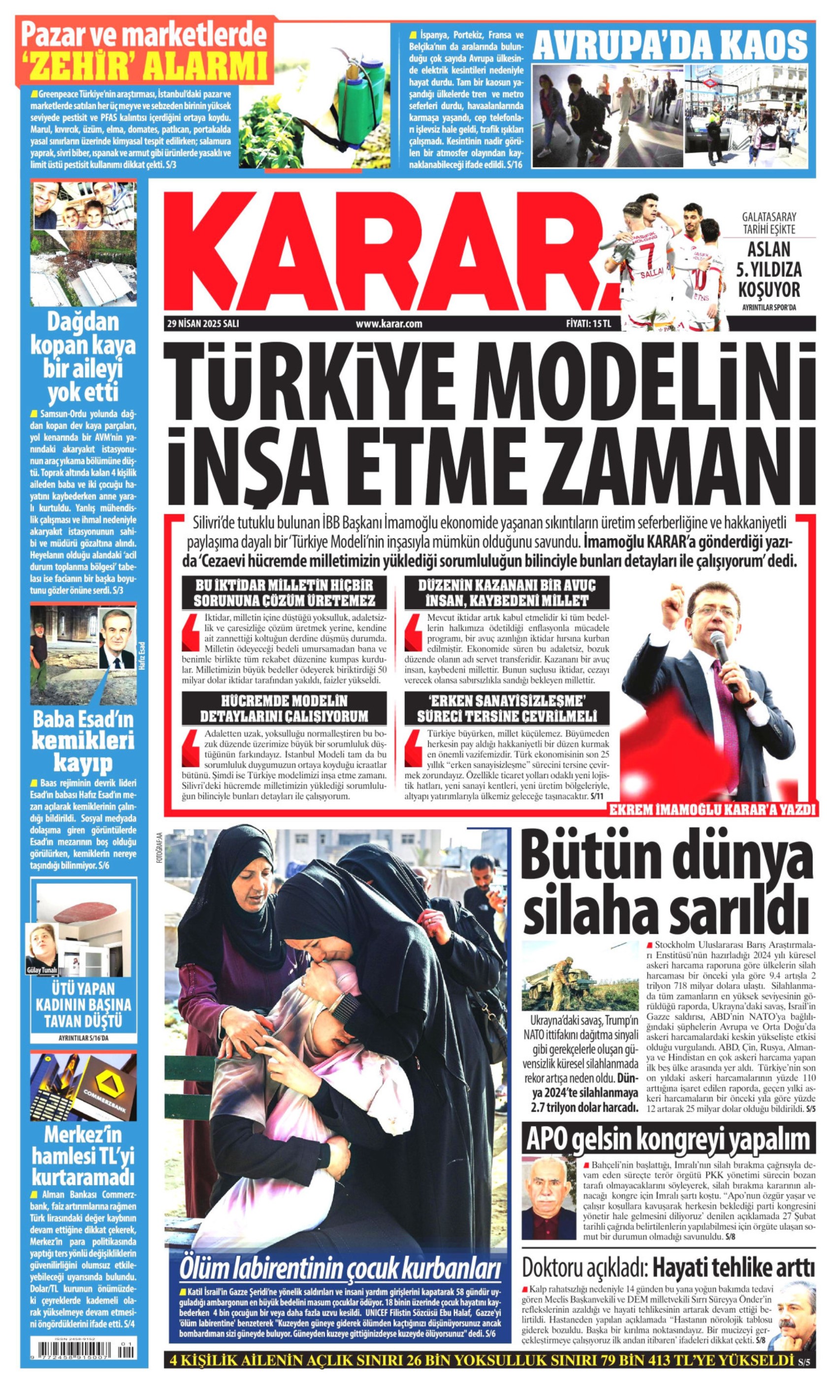 29 Nisan 2025 gazete manşetleri: Yandaş medyanın hedefinde muhalefet var